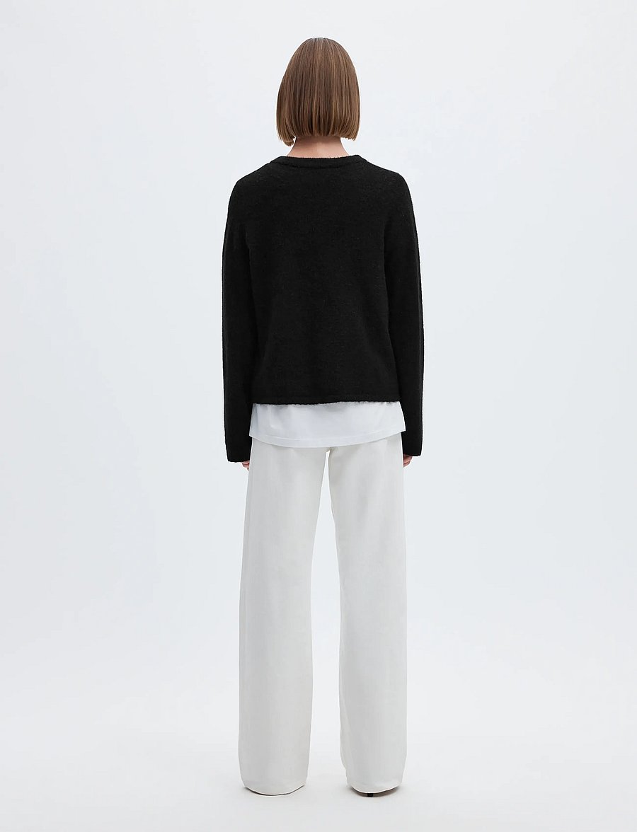 Selected - SLWLULU NEW LS KNIT CARDIGAN NOOS - koftor - black - 2