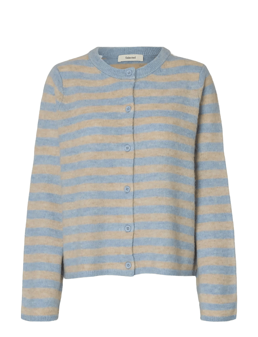 Selected - SLWLULU NEW LS KNIT CARDIGAN NOOS - strickjacken - cashmere blue - 1