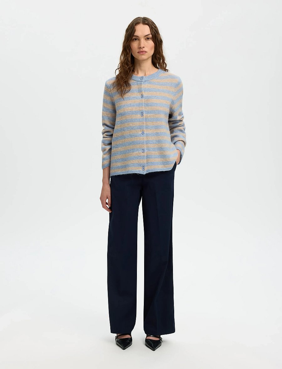 Selected - SLWLULU NEW LS KNIT CARDIGAN NOOS - strickjacken - cashmere blue - 3
