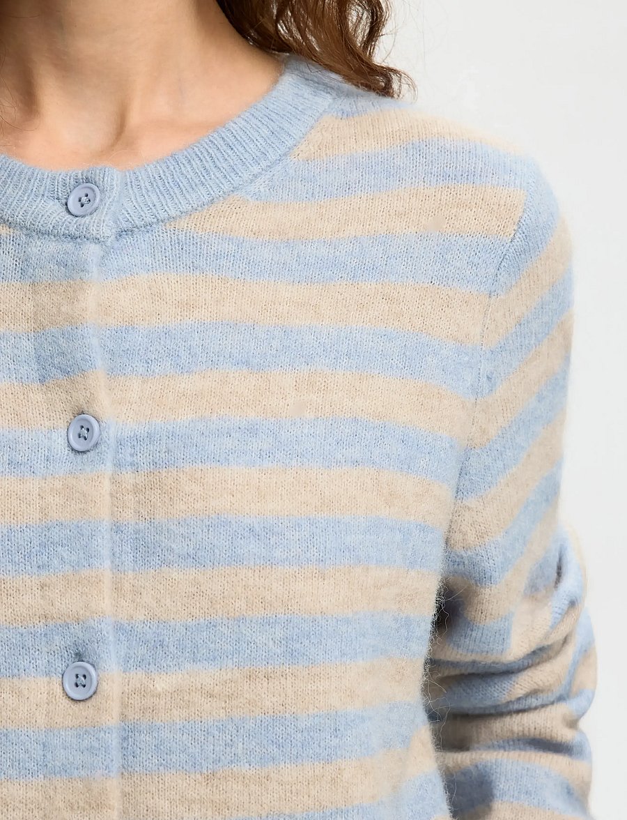 Selected - SLWLULU NEW LS KNIT CARDIGAN NOOS - strickjacken - cashmere blue - 4