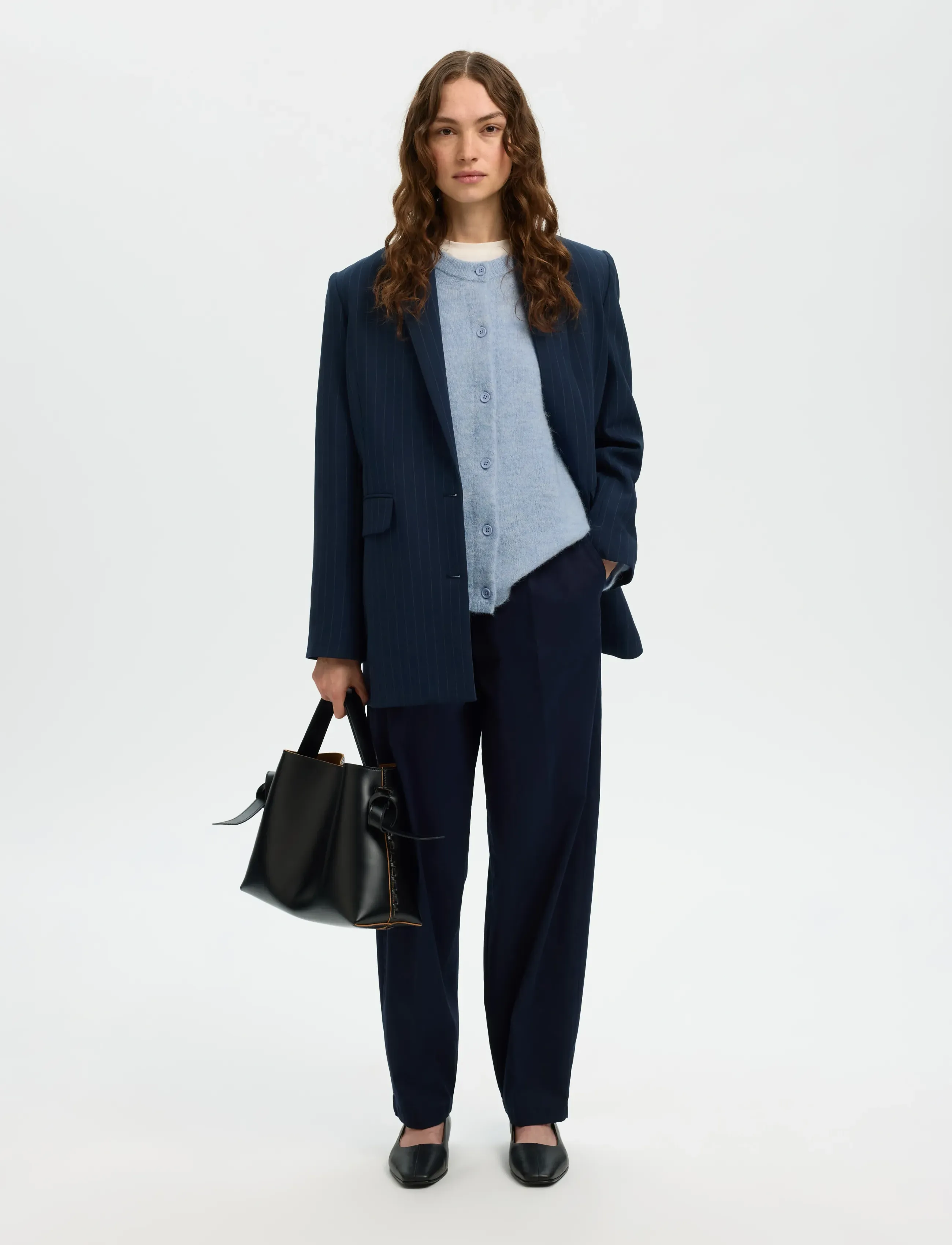 Selected - SLFLULU NEW LS KNIT CARDIGAN NOOS - strickjacken - cashmere blue - 3
