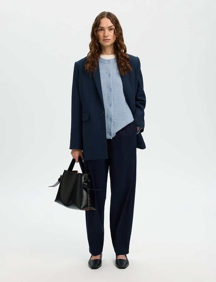 Selected - SLWLULU NEW LS KNIT CARDIGAN NOOS - strickjacken - cashmere blue - 3