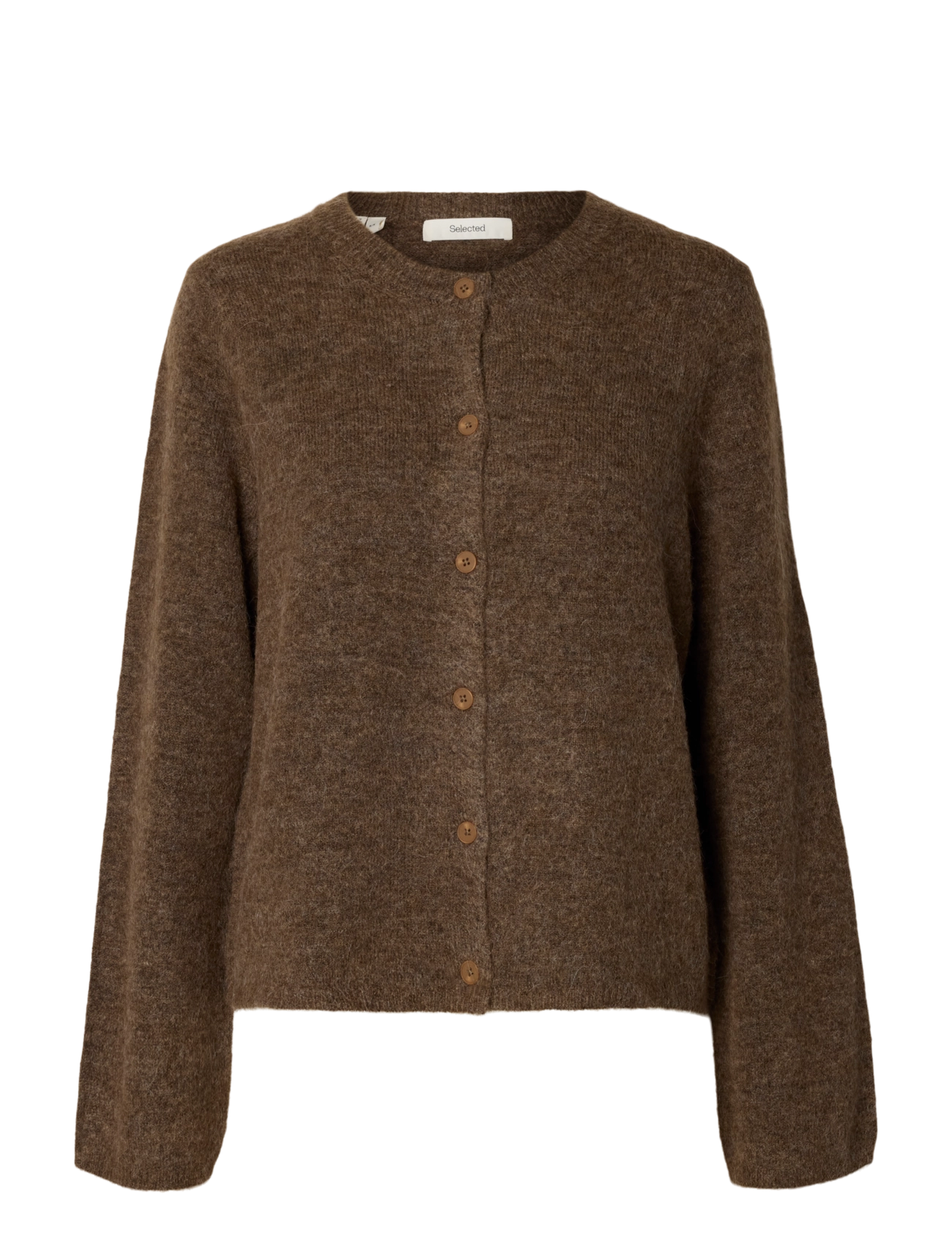 Selected SLWLULU NEW LS KNIT CARDIGAN NOOS - Koftor - DACHSHUND / brown