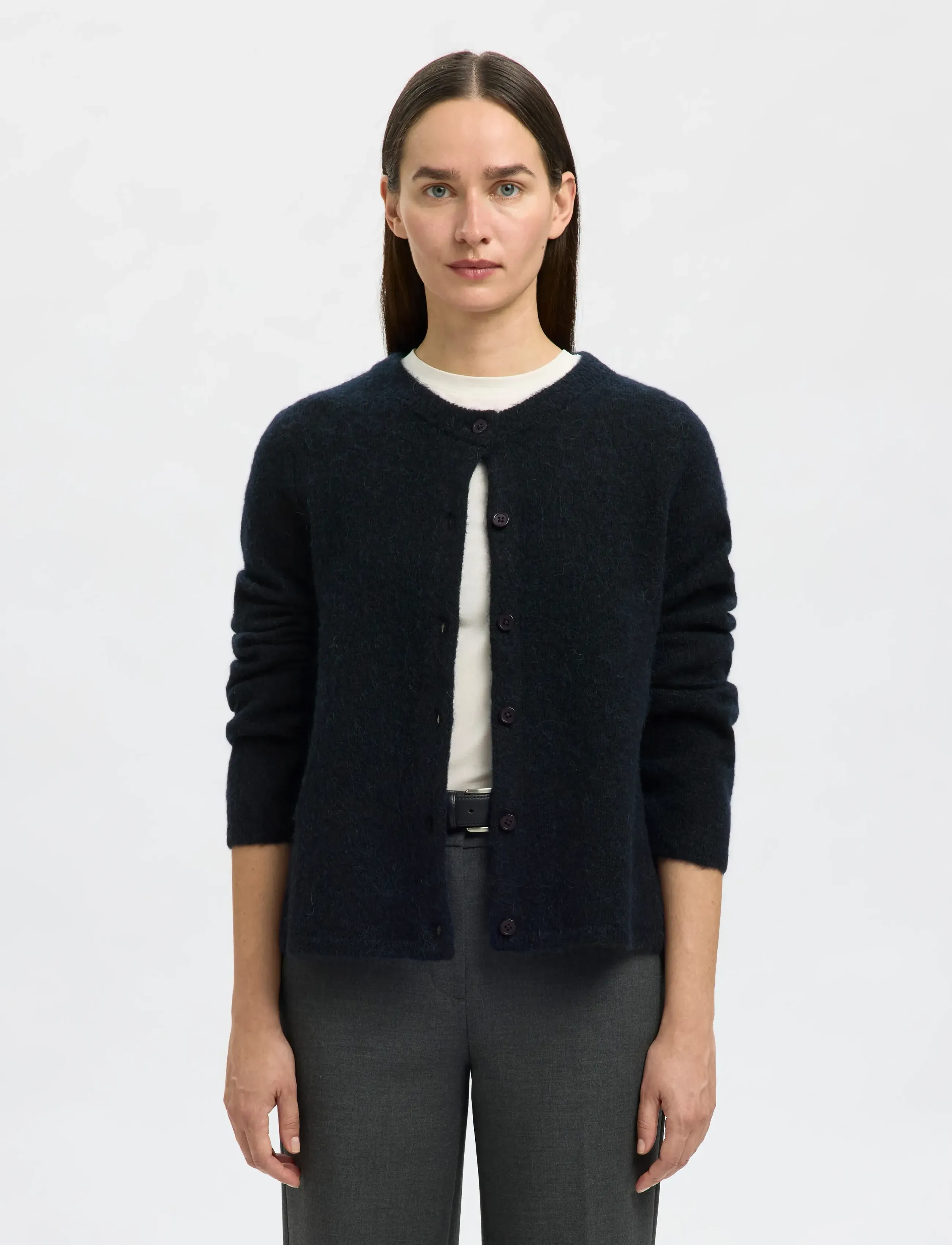 Selected Slwlulu New Ls Knit Cardigan Noos, XL, Knitwear, Marineblau - Cardigans, Frauen