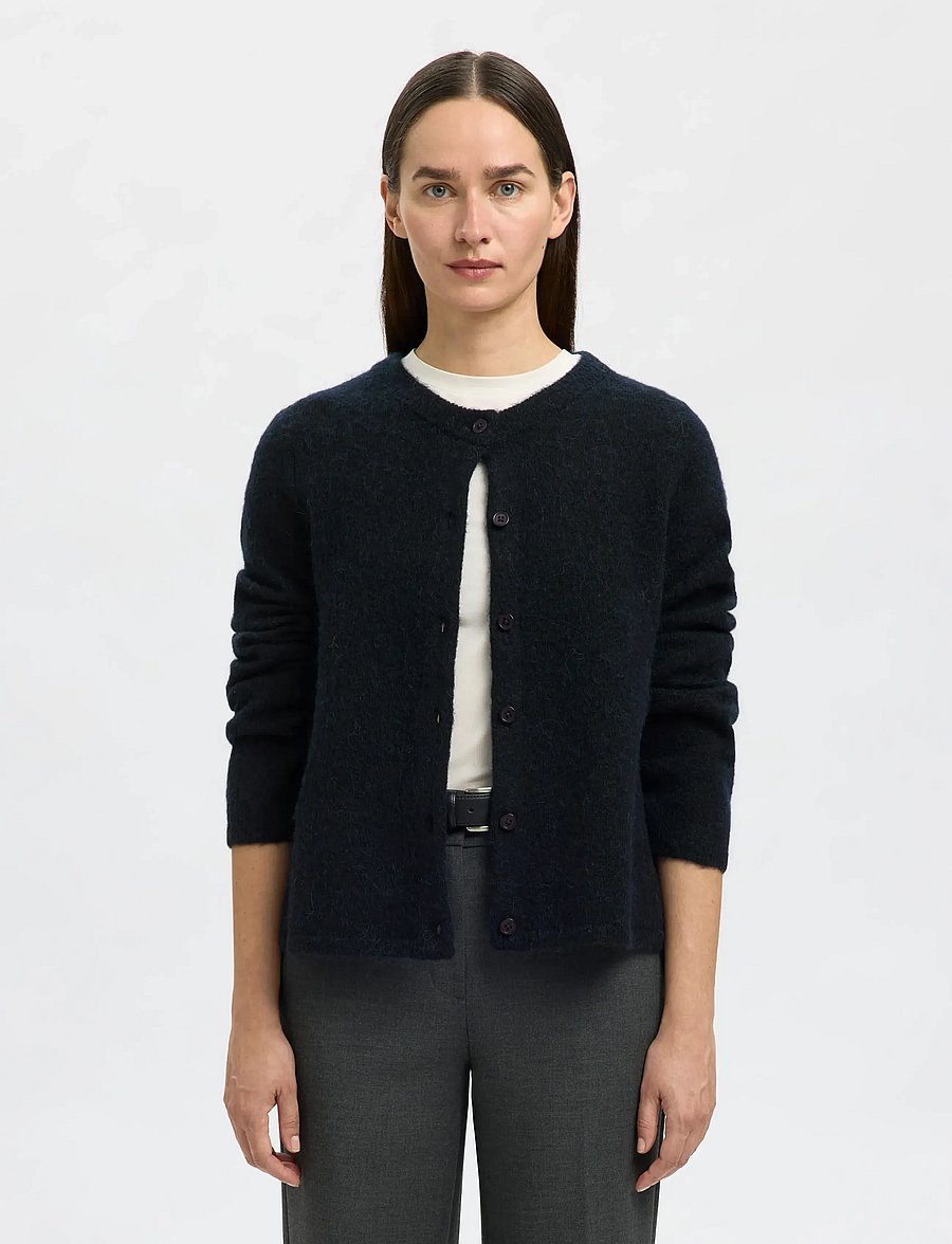 Selected - SLWLULU NEW LS KNIT CARDIGAN NOOS - strickjacken - dark sapphire - 0