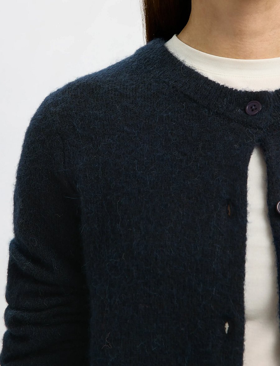 Selected - SLWLULU NEW LS KNIT CARDIGAN NOOS - strickjacken - dark sapphire - 4