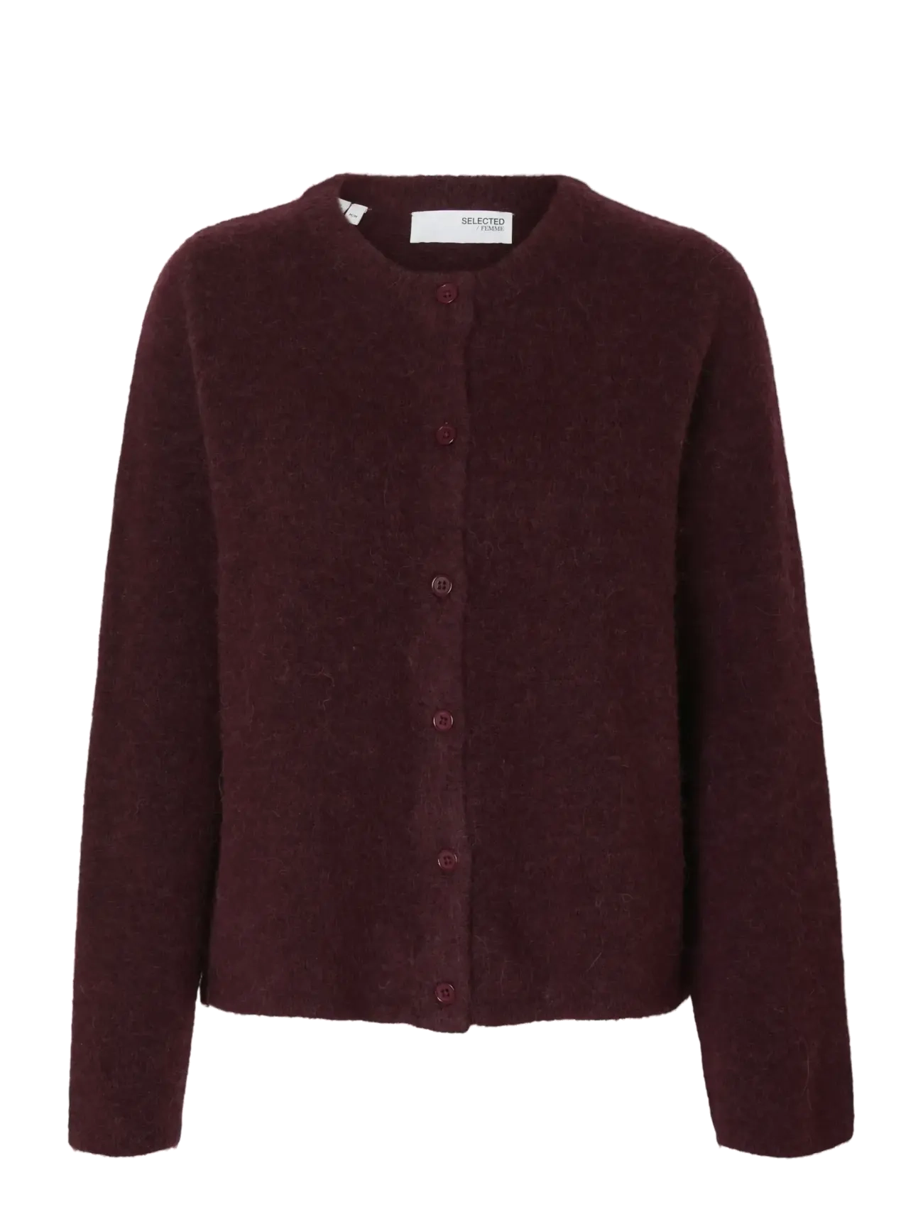 Selected SLFLULU NEW LS KNIT CARDIGAN NOOS - Cardigans - FIG / red