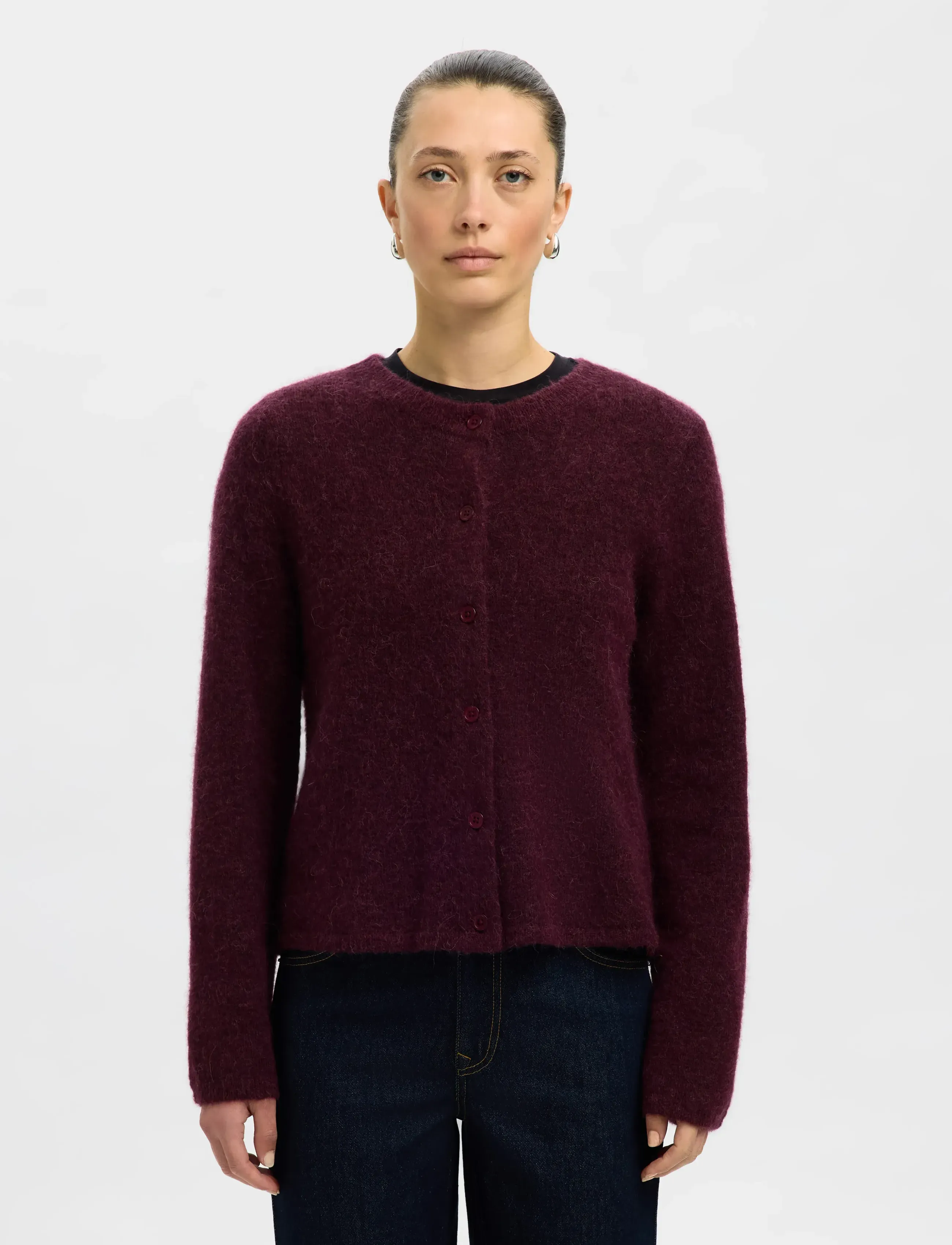 Selected Slwlulu New Ls Knit Cardigan Noos, M, Knitwear, Rot - Cardigans, Frauen