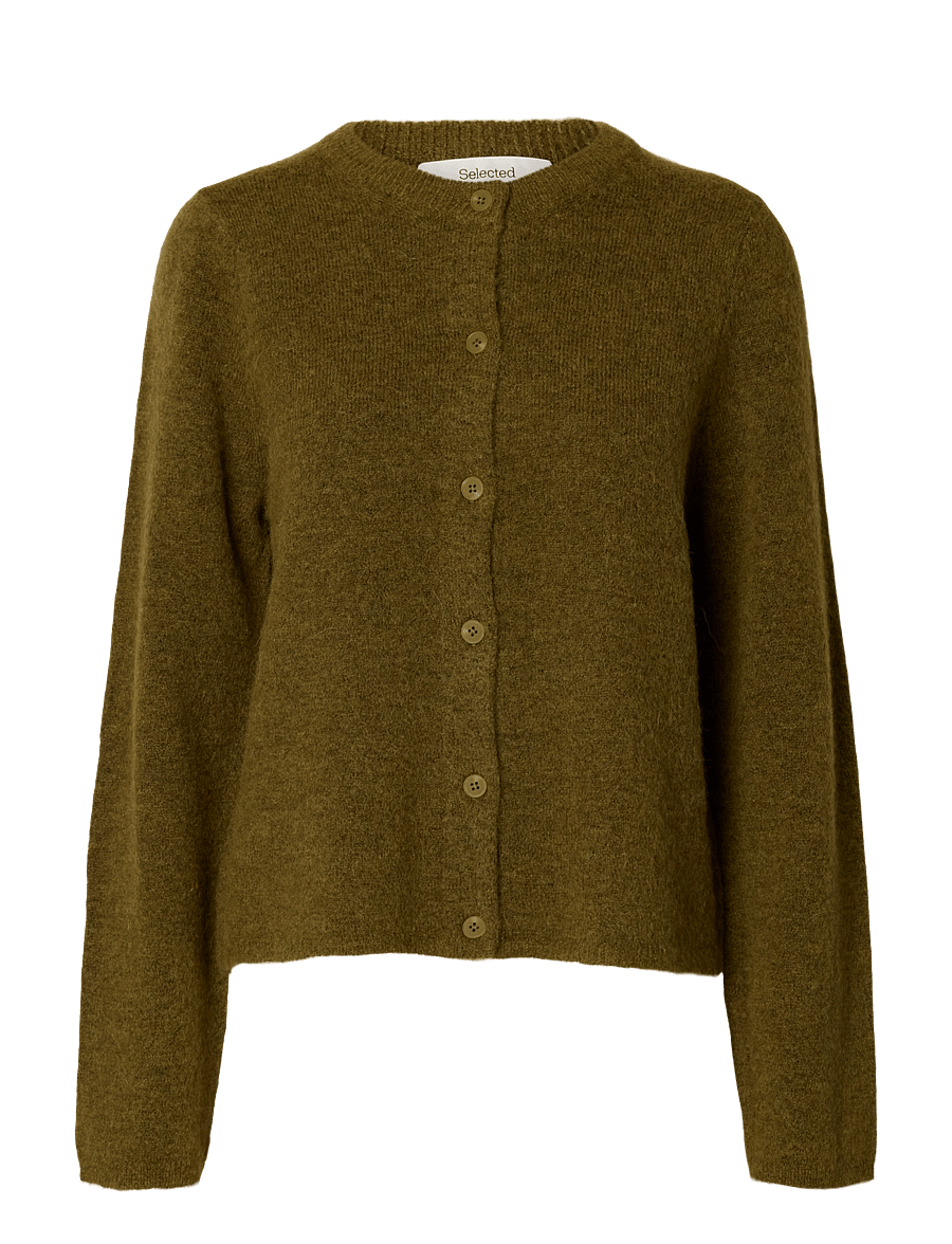 Selected - SLWLULU NEW LS KNIT CARDIGAN NOOS - strickjacken - fir green - 1