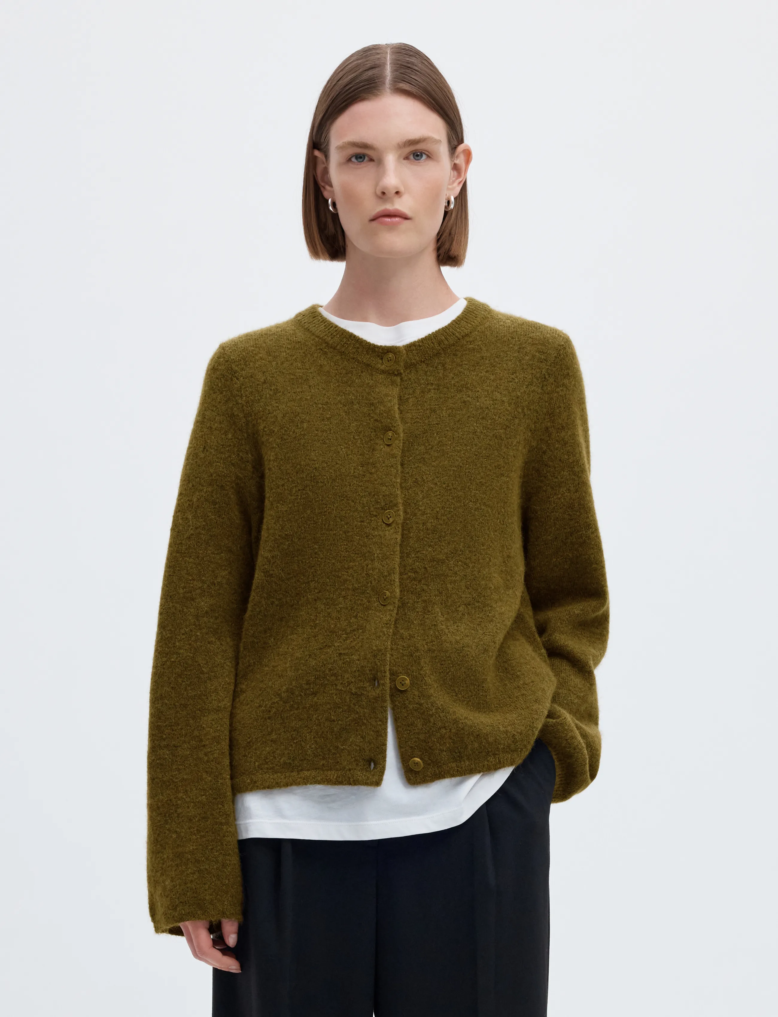 Selected Slwlulu New Ls Knit Cardigan Noos, XXL, Knitwear, Khakigrün - Cardigans, Frauen