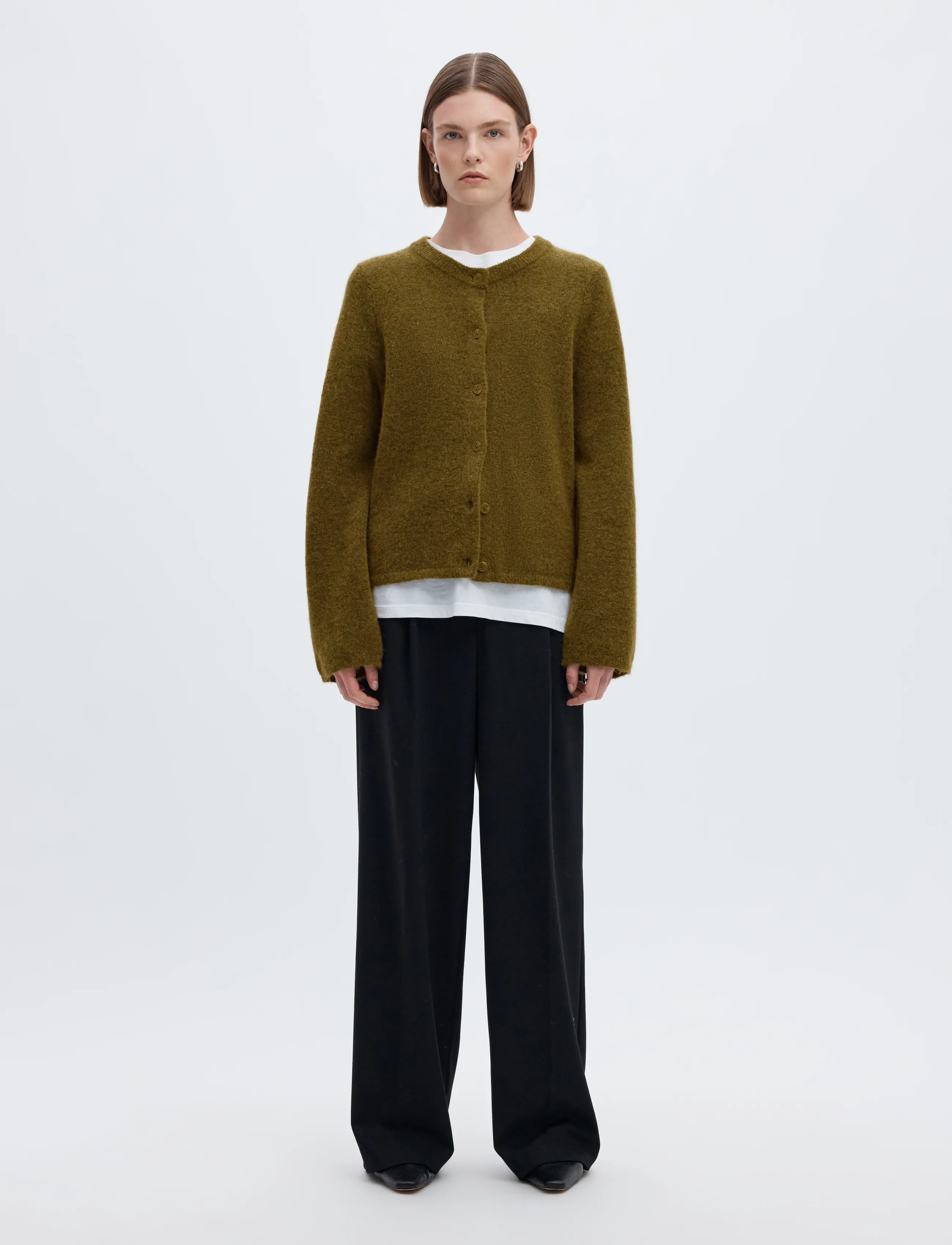 Selected - SLWLULU NEW LS KNIT CARDIGAN NOOS - strickjacken - fir green - 3