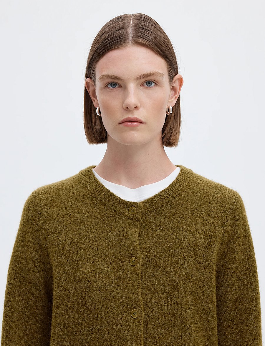 Selected - SLWLULU NEW LS KNIT CARDIGAN NOOS - strickjacken - fir green - 4