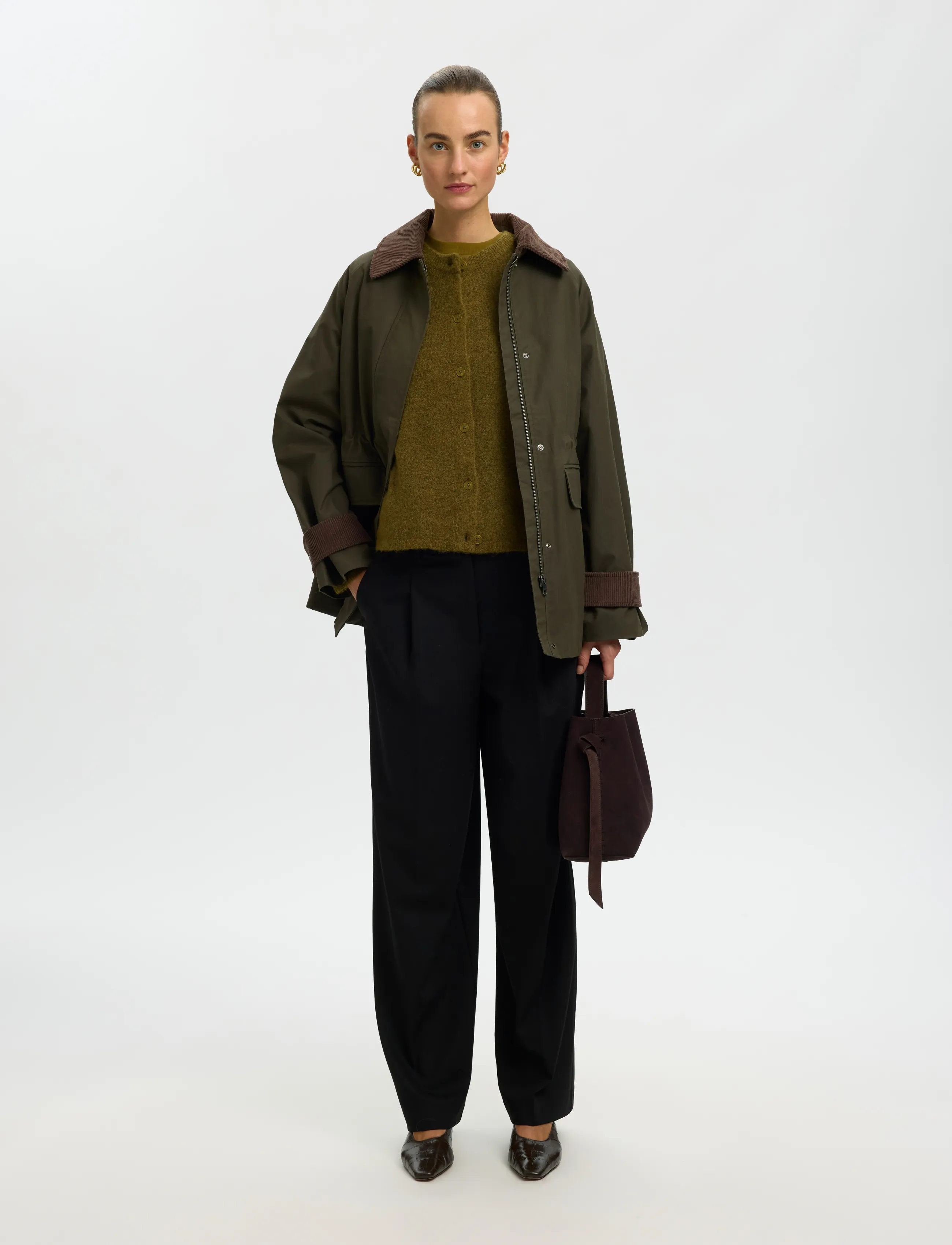 Selected - SLWLULU NEW LS KNIT CARDIGAN NOOS - strickjacken - fir green - 5