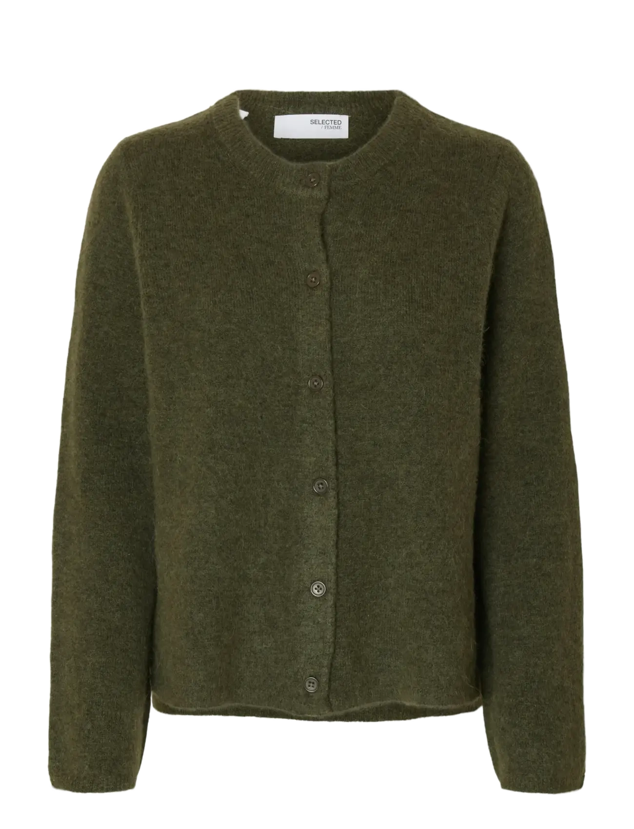 SELECTED Slwlulu New Ls Knit Cardigan Noos Khaki - S - Damen