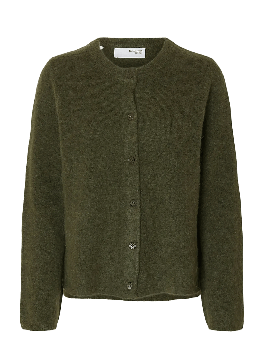 Selected - SLWLULU NEW LS KNIT CARDIGAN NOOS - strickjacken - kalamata - 1