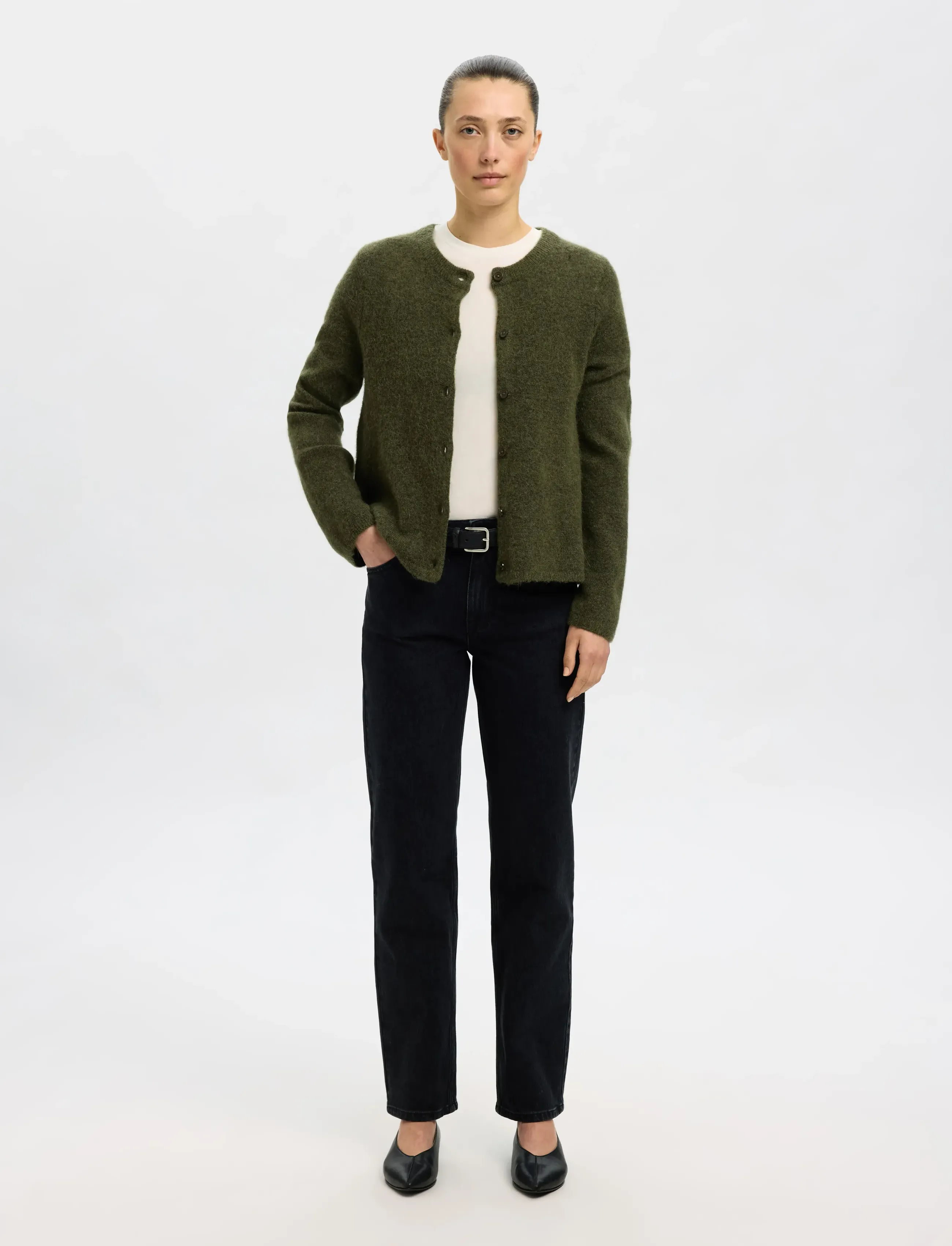 Selected - SLFLULU NEW LS KNIT CARDIGAN NOOS - cardigans - kalamata - 4