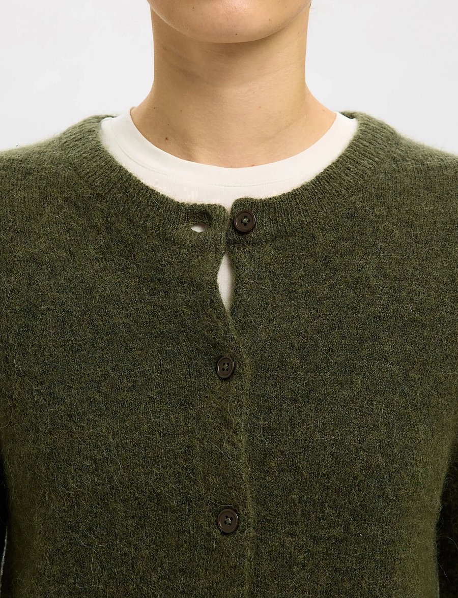 Selected - SLWLULU NEW LS KNIT CARDIGAN NOOS - strickjacken - kalamata - 5
