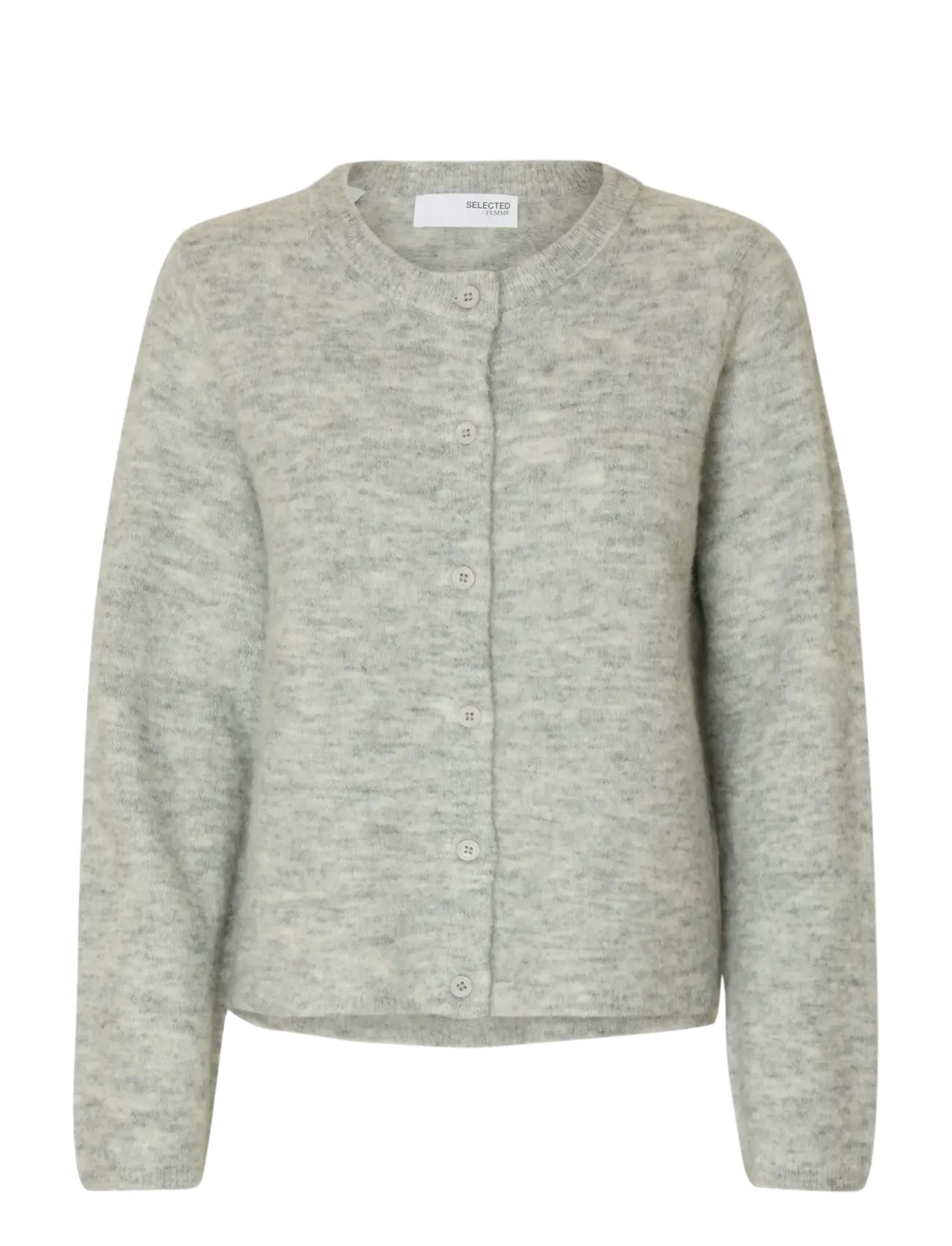 Selected SLFLULU NEW LS KNIT CARDIGAN NOOS - Cardigans - LIGHT GREY MELANGE / grey