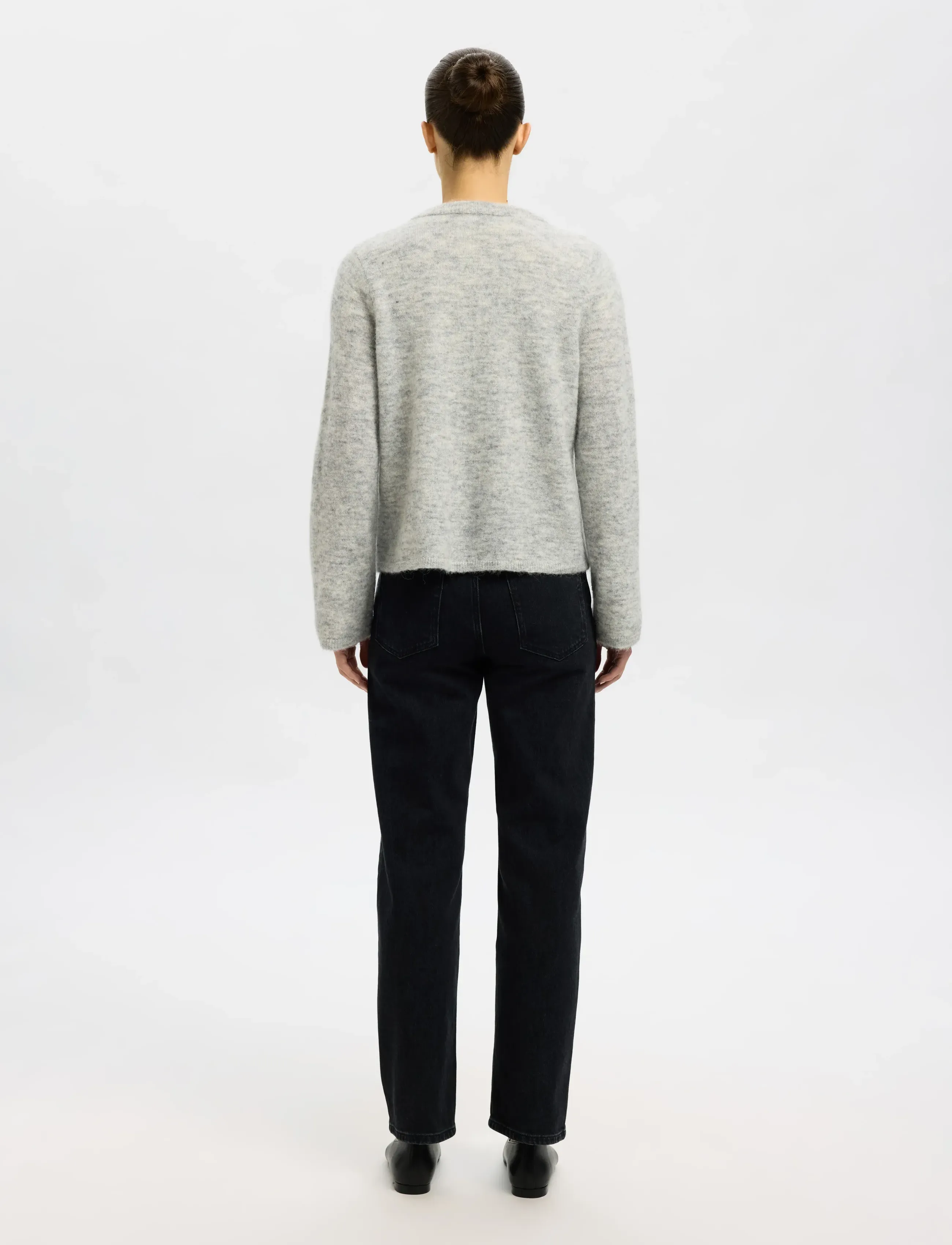 Selected - SLFLULU NEW LS KNIT CARDIGAN NOOS - strickjacken - light grey melange - 2