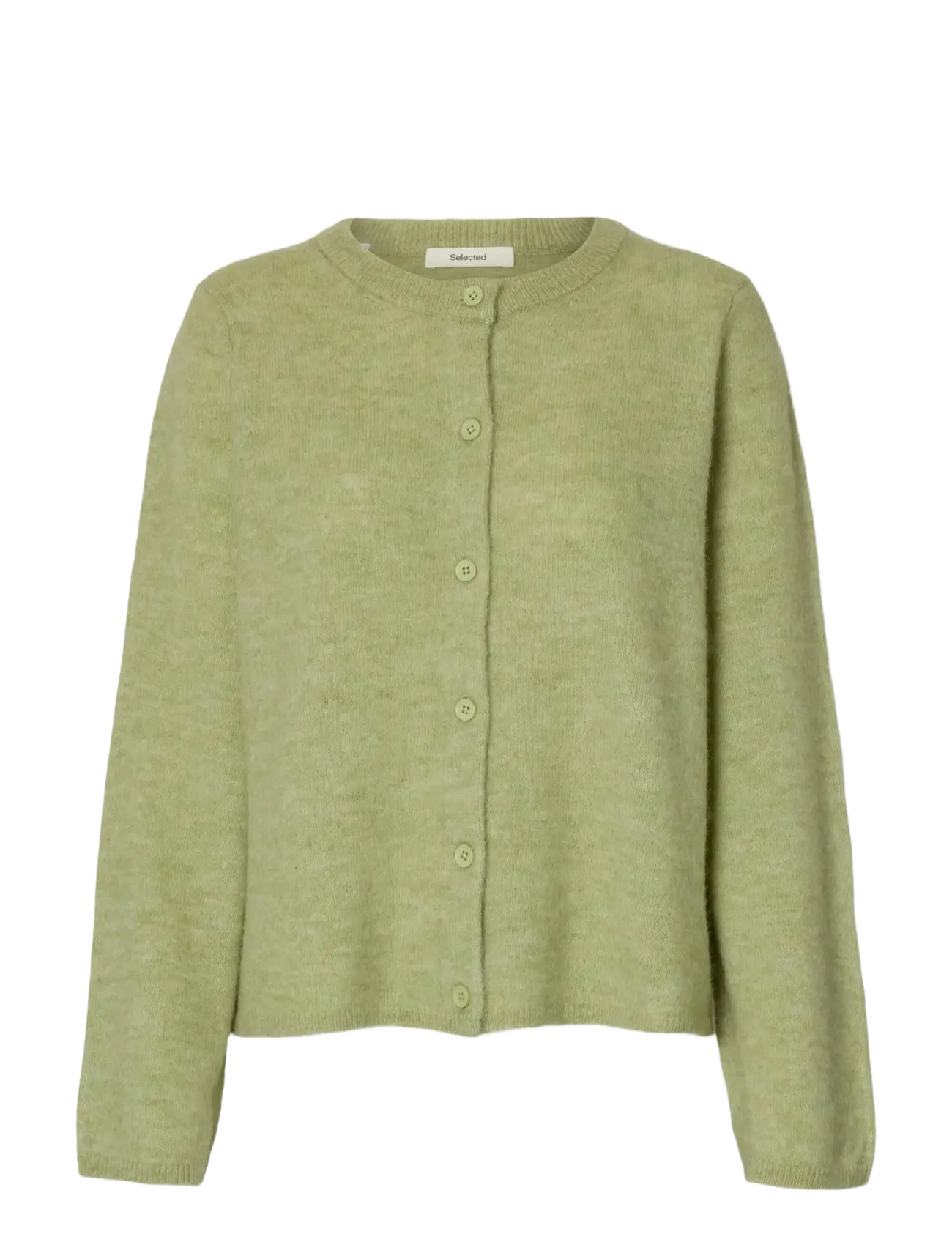 Selected SLFLULU NEW LS KNIT CARDIGAN NOOS - Cardigans - LINT / green