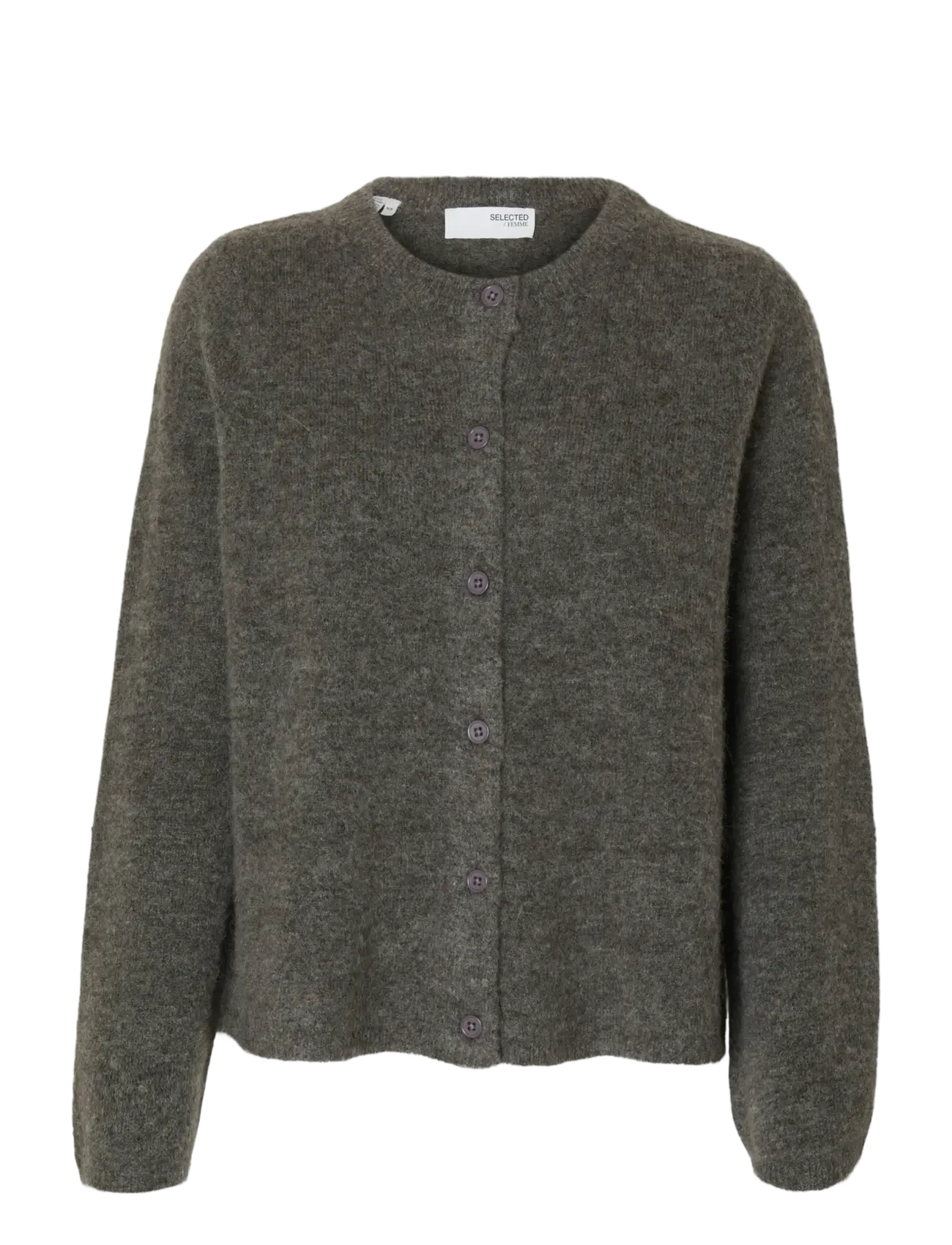 Selected SLFLULU NEW LS KNIT CARDIGAN NOOS - Transitional Layering - MEDIUM GREY MELANGE / grey