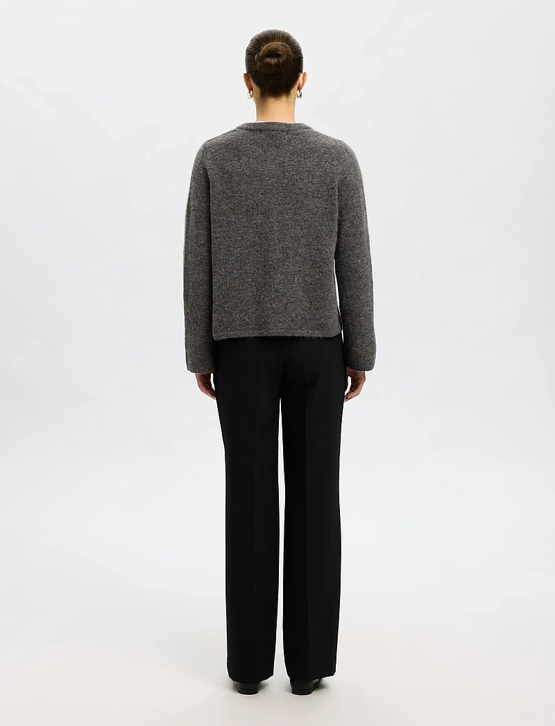 Selected - SLWLULU NEW LS KNIT CARDIGAN NOOS - koftor - medium grey melange - 2