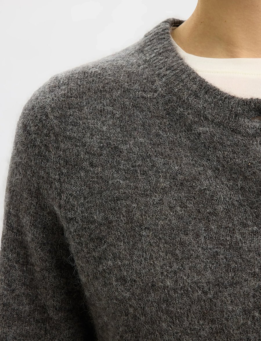 Selected - SLWLULU NEW LS KNIT CARDIGAN NOOS - koftor - medium grey melange - 5