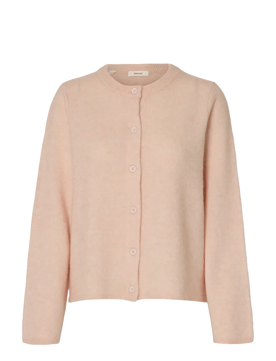Selected - SLFLULU NEW LS KNIT CARDIGAN NOOS - strickjacken - pale dogwood - 1