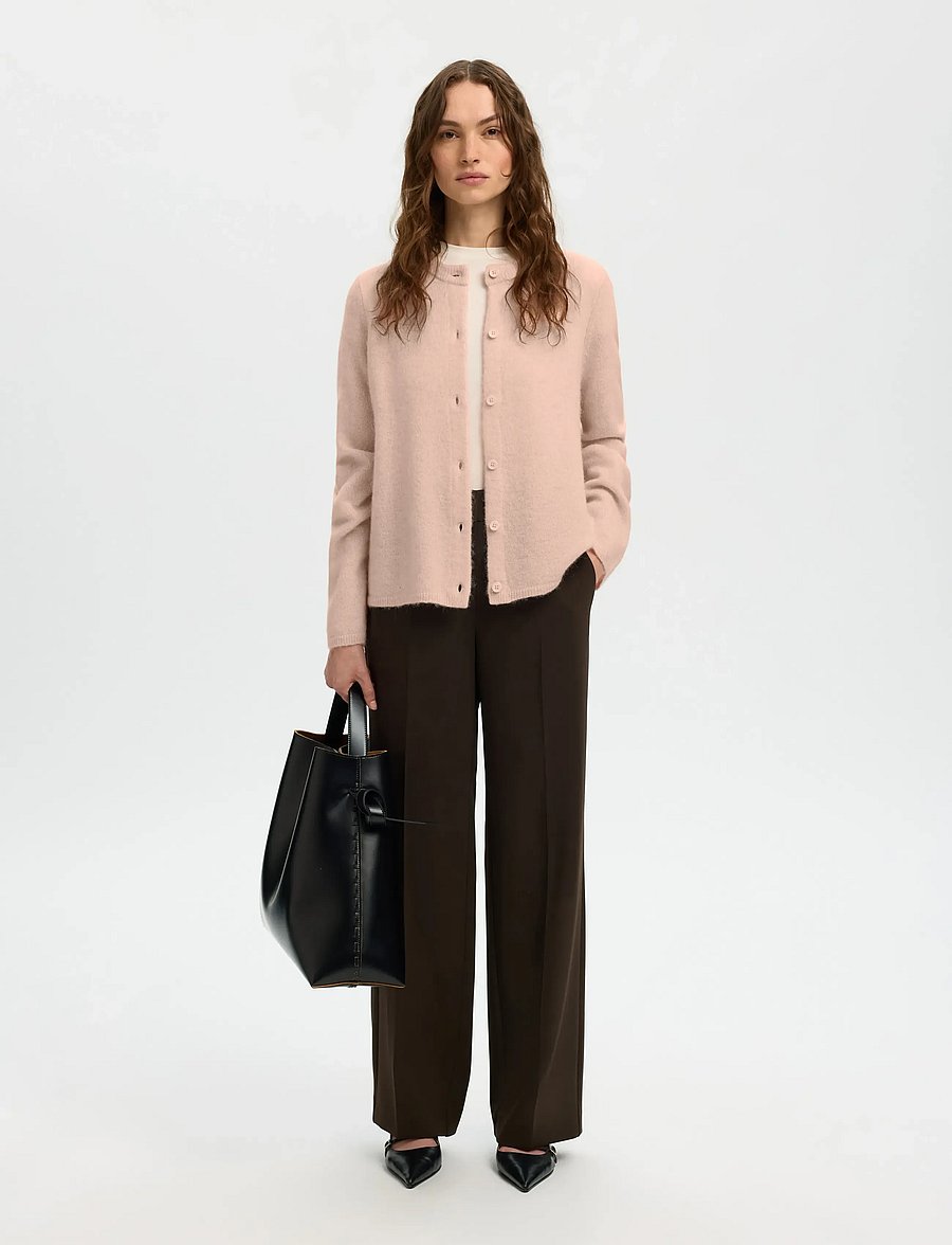 Selected - SLFLULU NEW LS KNIT CARDIGAN NOOS - strickjacken - pale dogwood - 3