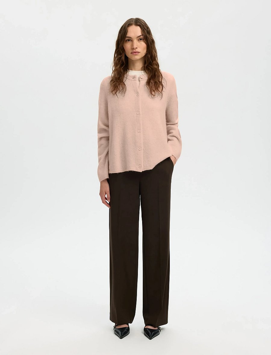 Selected - SLFLULU NEW LS KNIT CARDIGAN NOOS - strickjacken - pale dogwood - 4