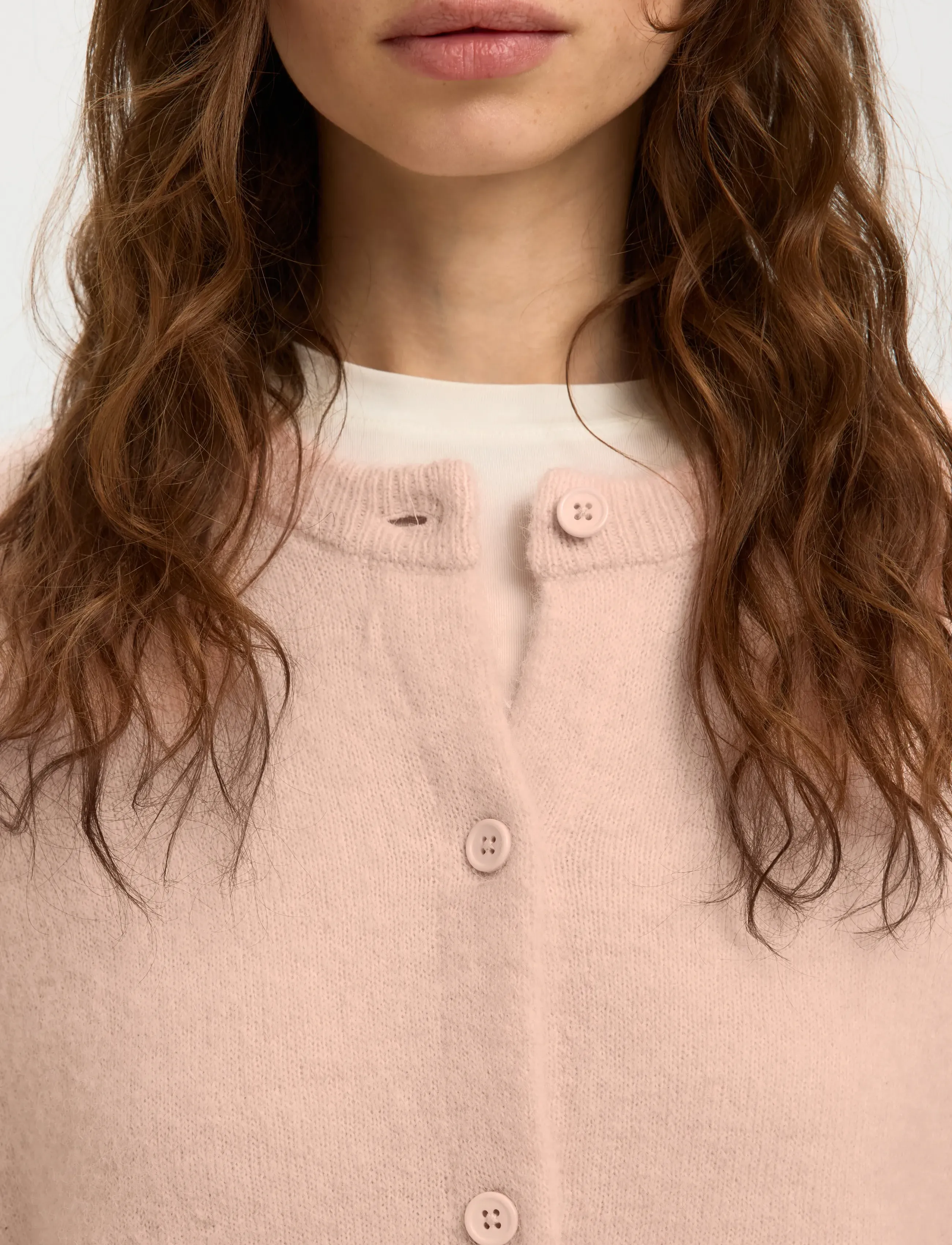 Selected - SLFLULU NEW LS KNIT CARDIGAN NOOS - cardigans - pale dogwood - 5