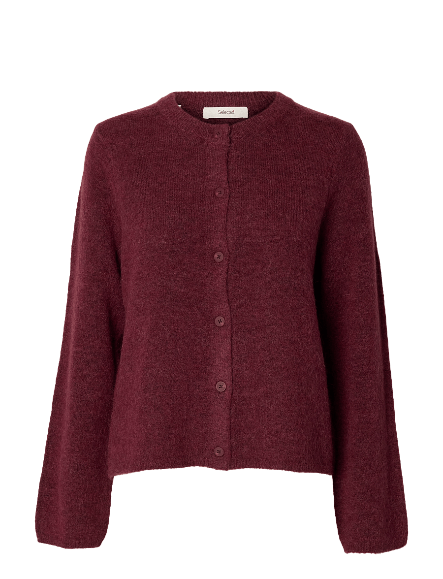 Selected - SLWLULU NEW LS KNIT CARDIGAN NOOS - strickjacken - tawny port - 1