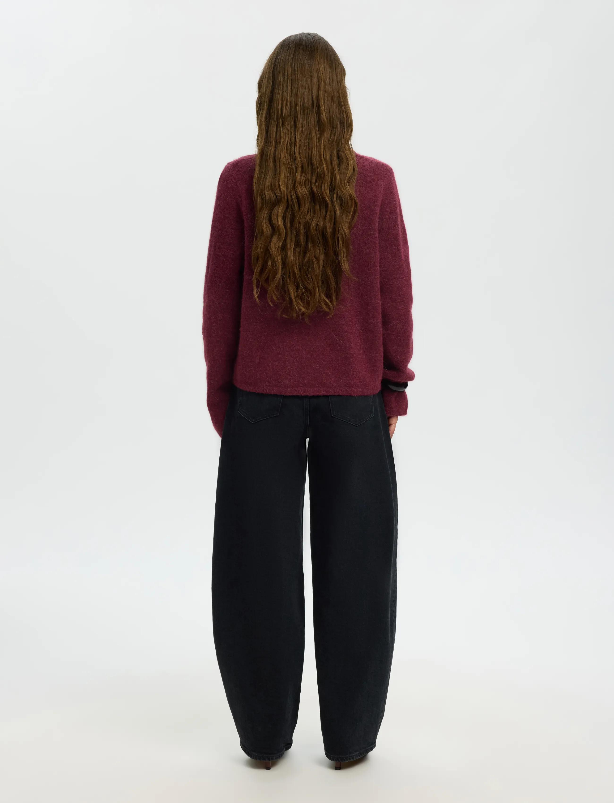 Selected - SLWLULU NEW LS KNIT CARDIGAN NOOS - koftor - tawny port - 2