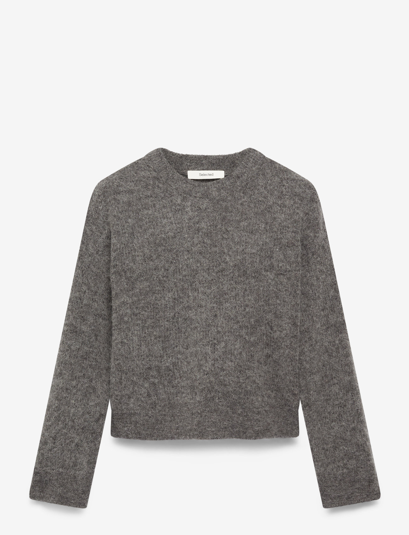 Selected - SLFSIA RAS LS KNIT NEW O-NECK NOOS - sviitrid - medium grey melange - 1