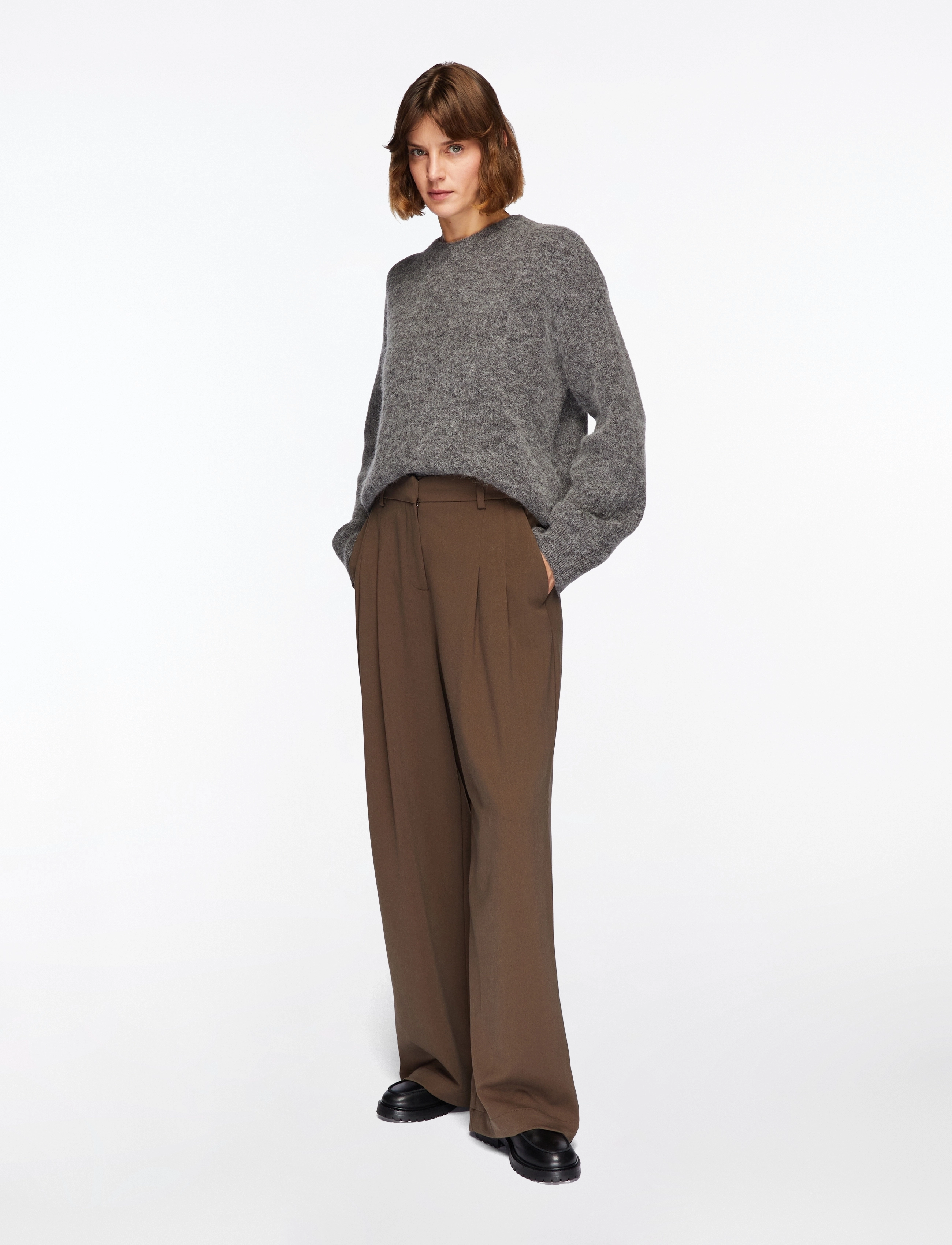 Selected - SLFSIA RAS LS KNIT NEW O-NECK NOOS - pullover - medium grey melange - 2