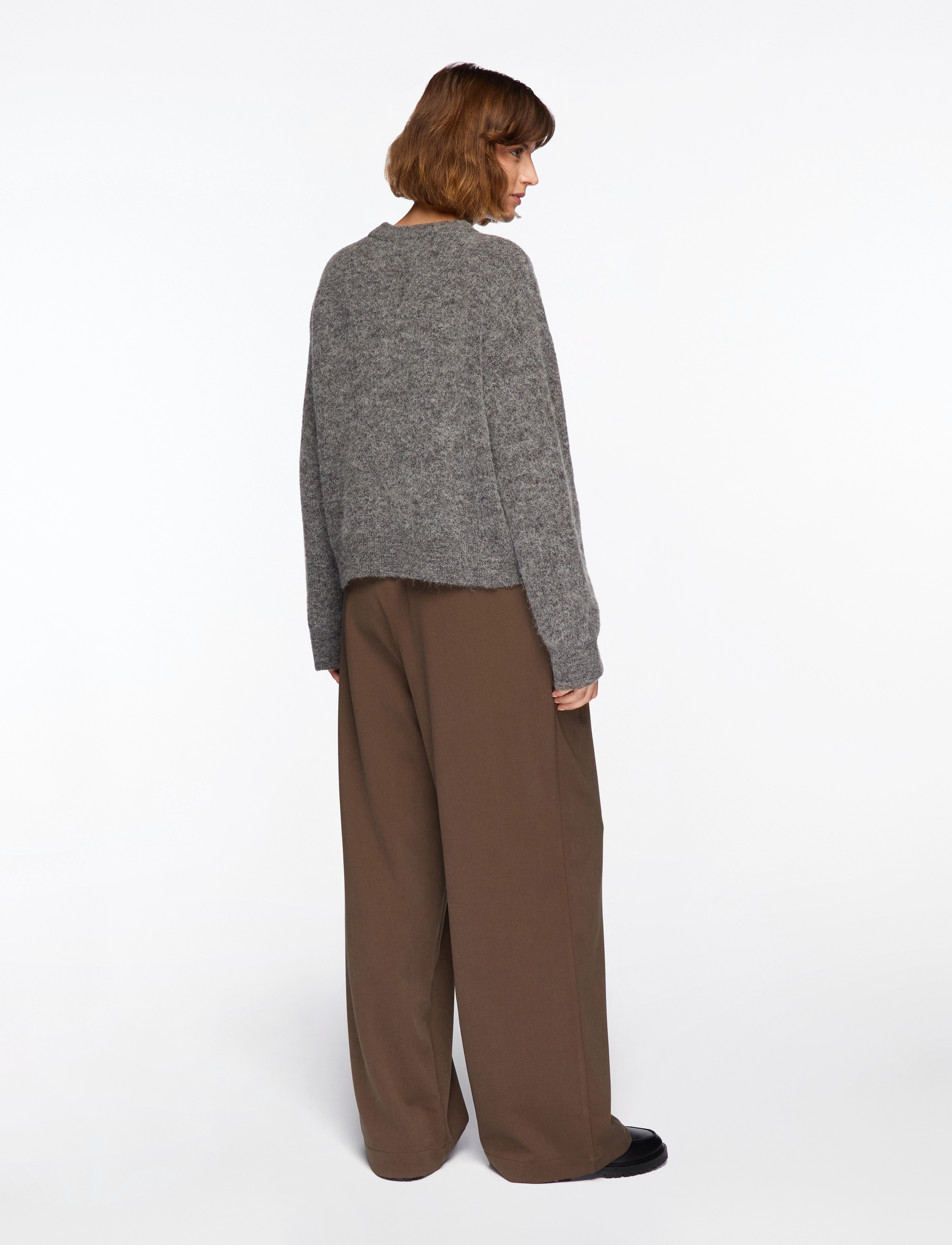 Selected - SLFSIA RAS LS KNIT NEW O-NECK NOOS - pullover - medium grey melange - 4