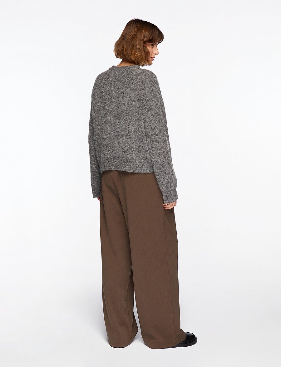 Selected - SLFSIA RAS LS KNIT NEW O-NECK NOOS - kampsunid - medium grey melange - 4