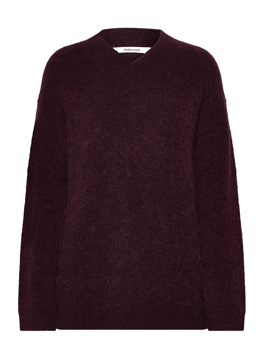 Selected - SLFSIA RAS LS KNIT LONG V-NECK NOOS - jumpers - fig - 0