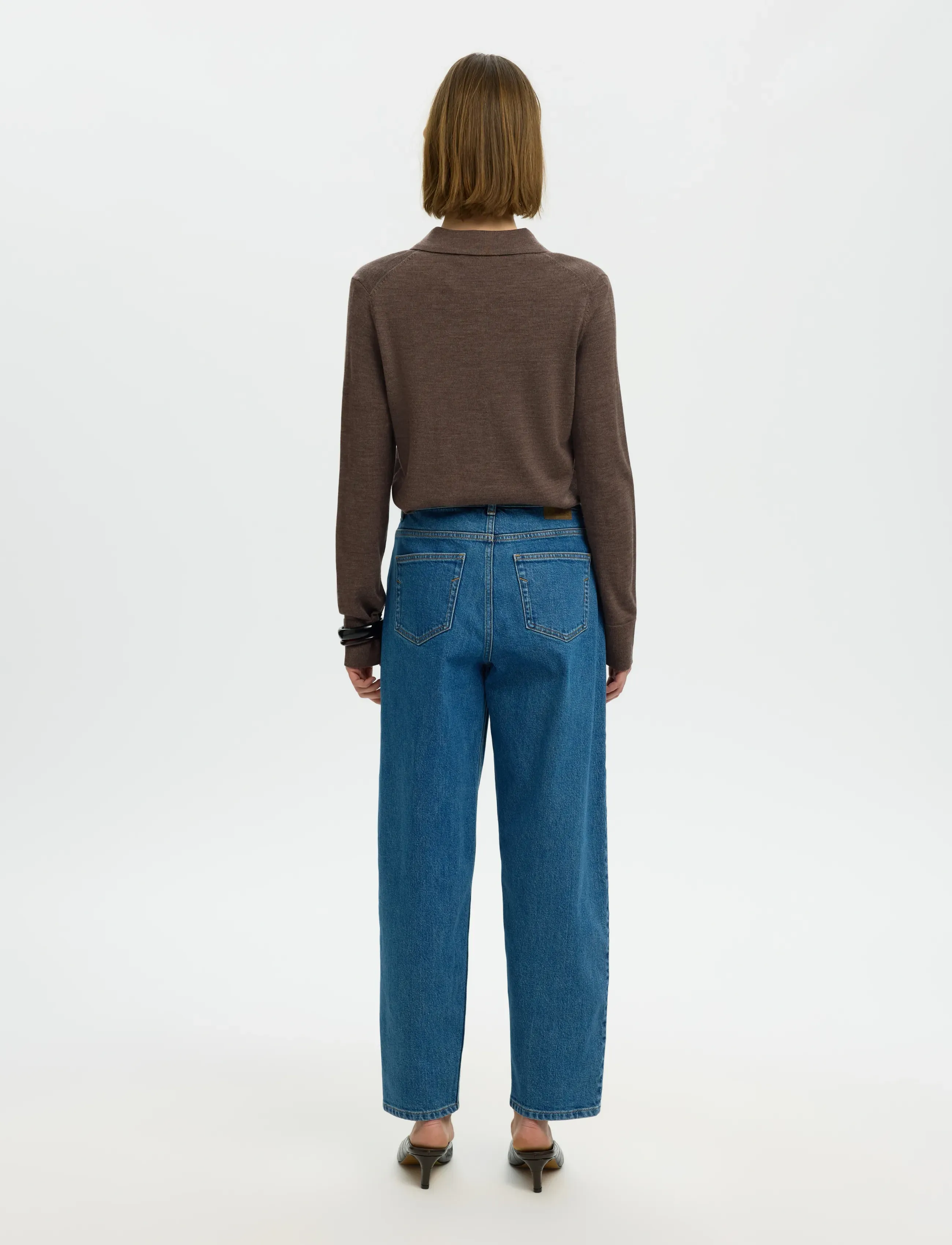 Selected - SLWTHEA LS KNIT MERINO COLLAR NECK NOOS - striktrøjer - delicioso - 2