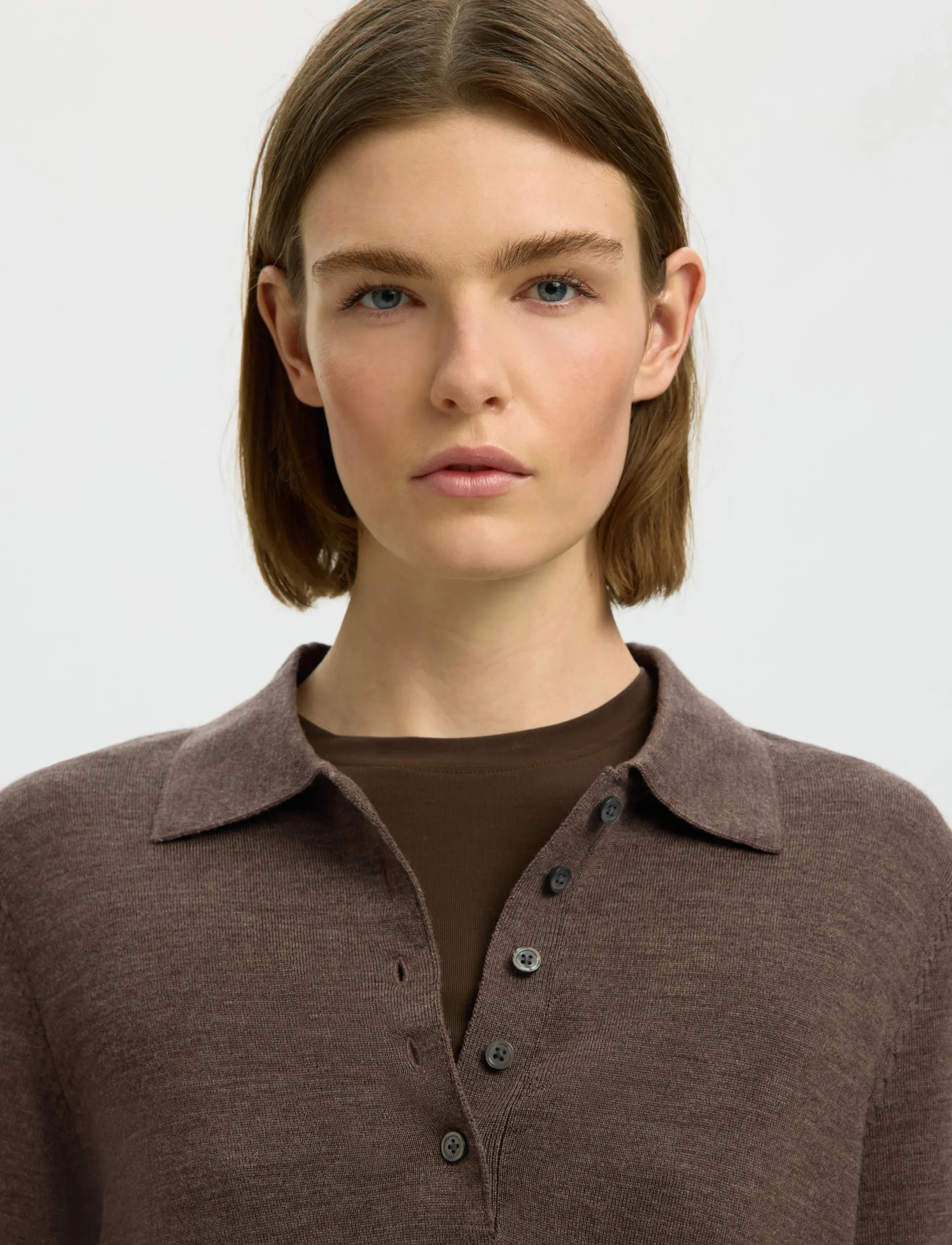 Selected - SLWTHEA LS KNIT MERINO COLLAR NECK NOOS - striktrøjer - delicioso - 4