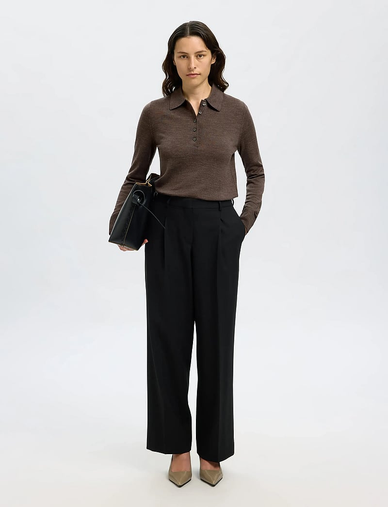 Selected - SLFTHEA LS KNIT MERINO COLLAR NECK NOOS - sviitrid - delicioso - 5