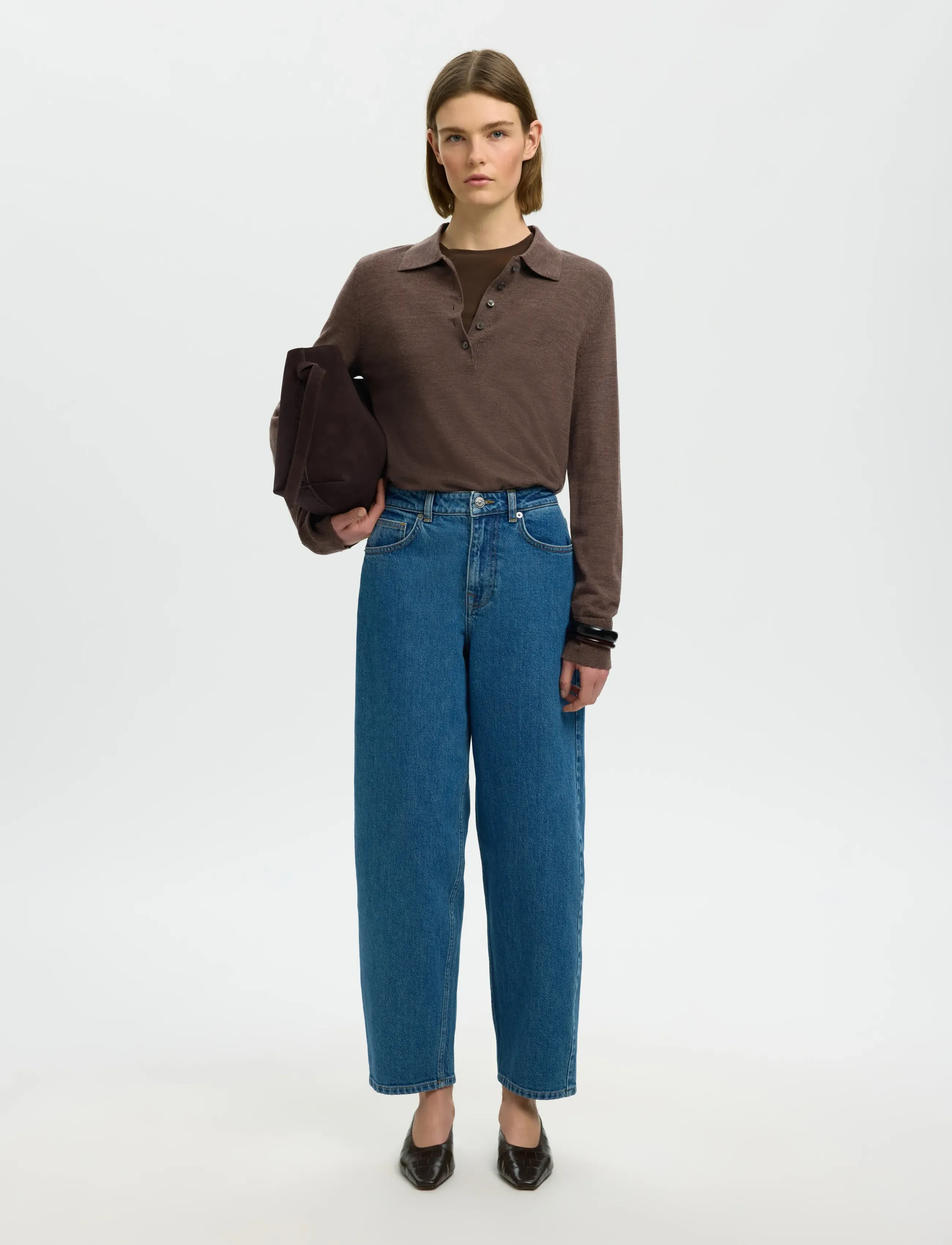 Selected - SLWTHEA LS KNIT MERINO COLLAR NECK NOOS - striktrøjer - delicioso - 5