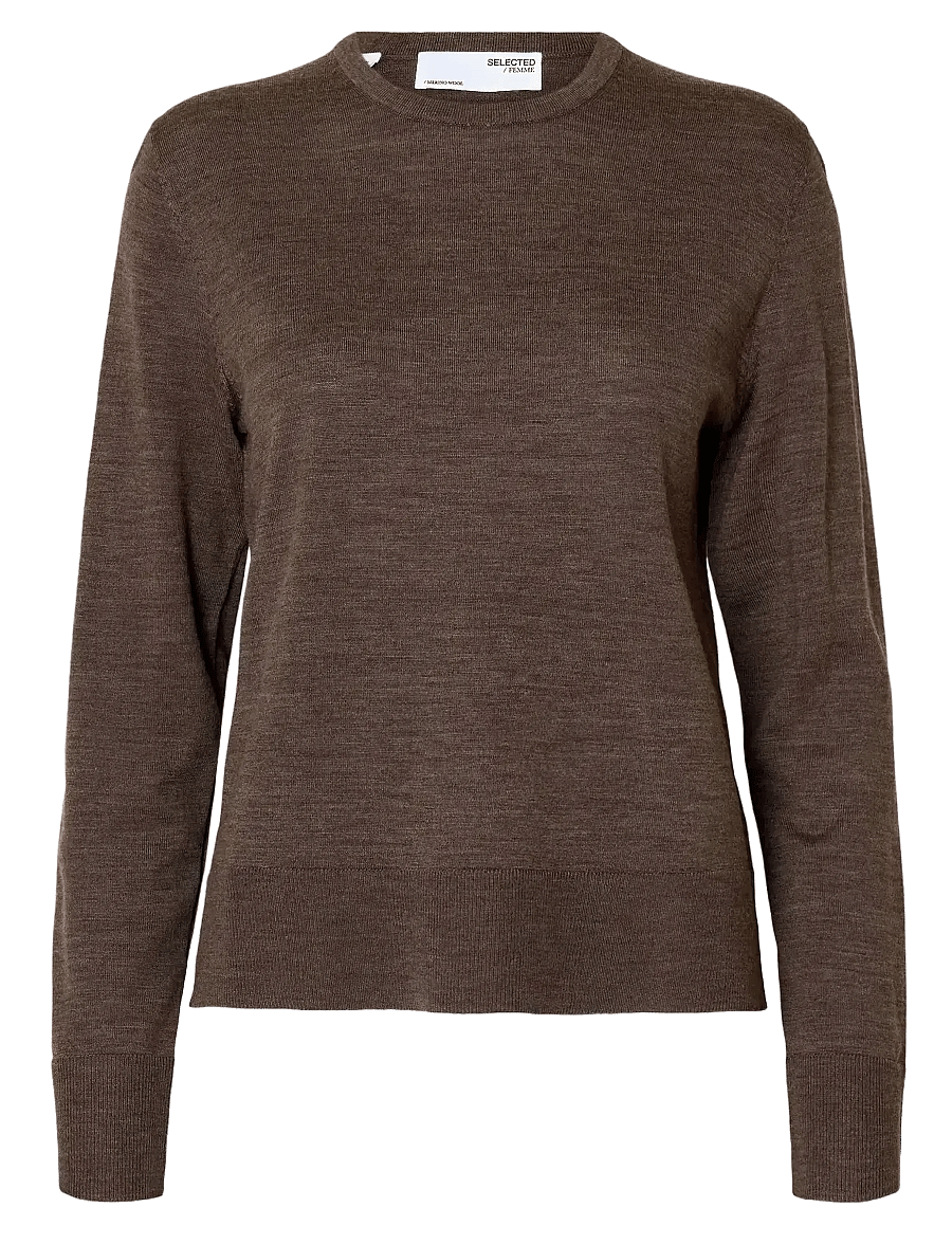 Selected - SLWTHEA LS KNIT MERINO O-NECK NOOS - pullover - delicioso - 1