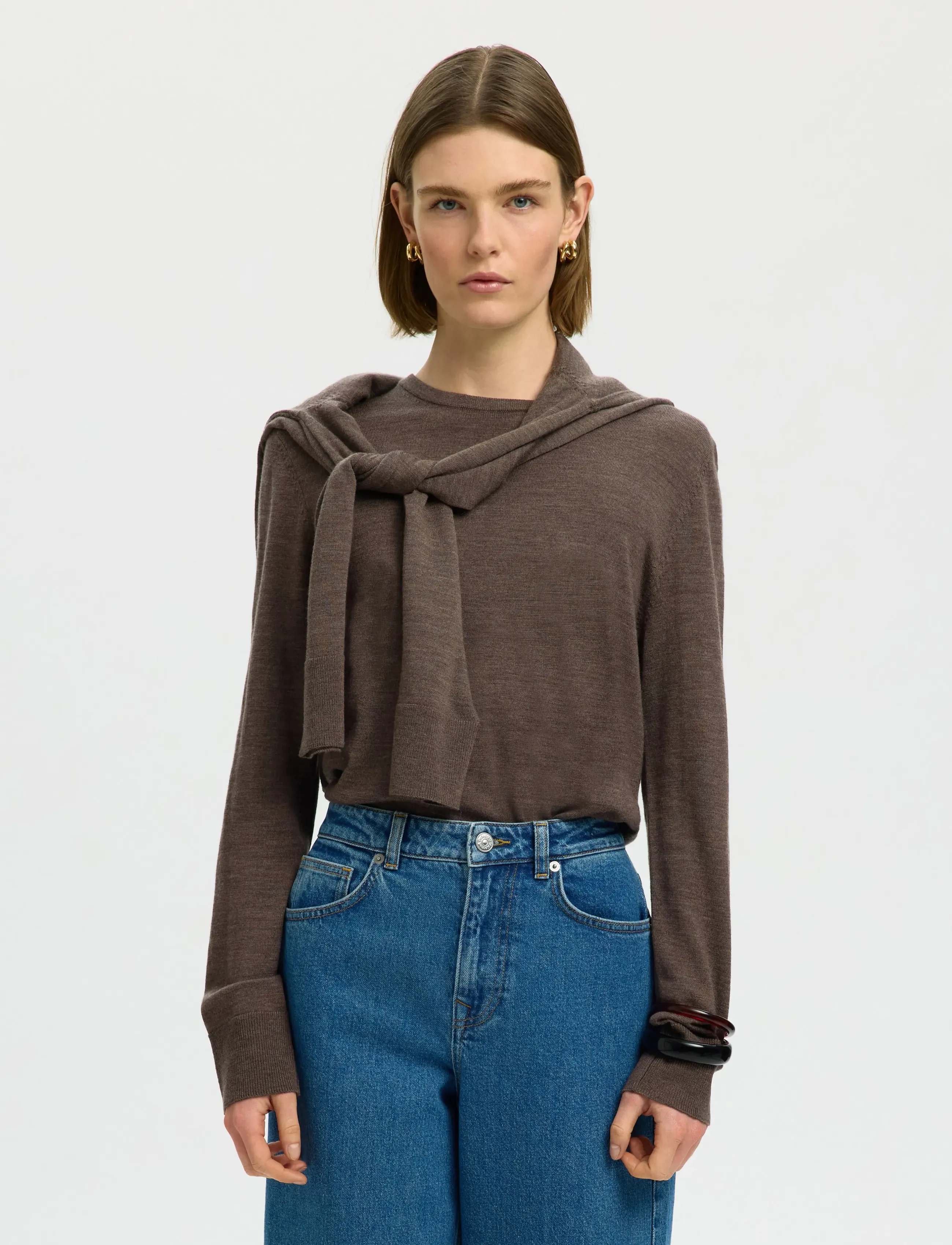 Slwthea Ls Knit Merino O-Neck Noos