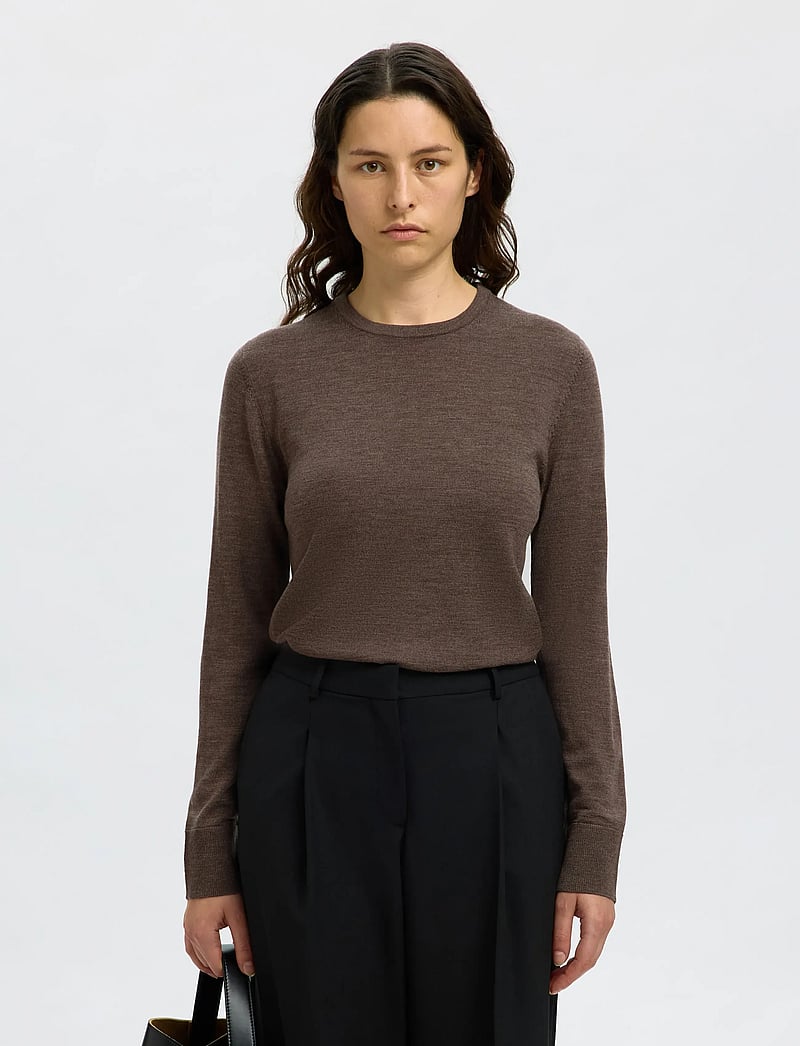 Selected - SLFTHEA LS KNIT MERINO O-NECK NOOS - pullover - delicioso - 0