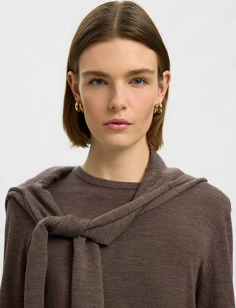 Selected - SLWTHEA LS KNIT MERINO O-NECK NOOS - pullover - delicioso - 4
