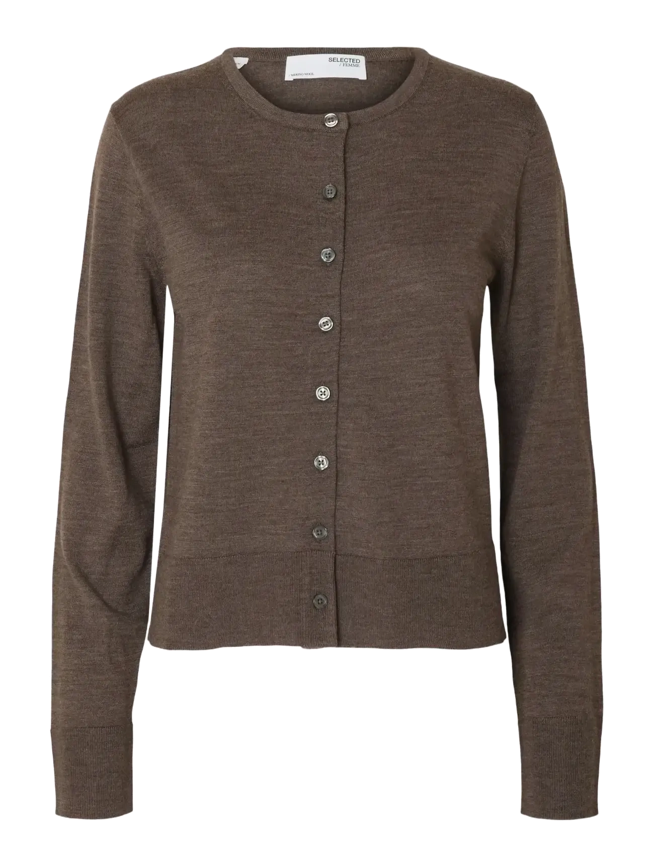 Selected SLWTHEA LS KNIT MERINO CARDIGAN NOOS - Transitional Layering - DELICIOSO / brown