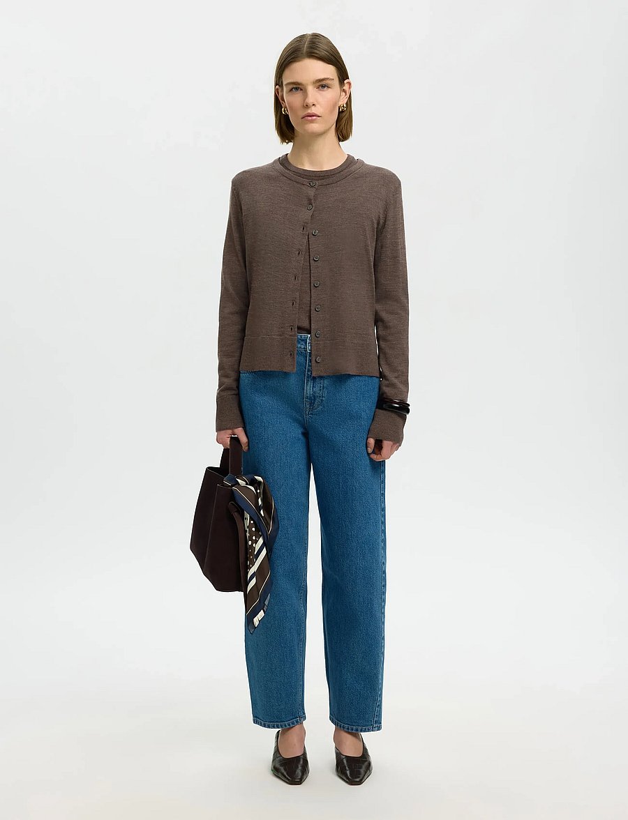 Selected - SLWTHEA LS KNIT MERINO CARDIGAN NOOS - gilets - delicioso - 3