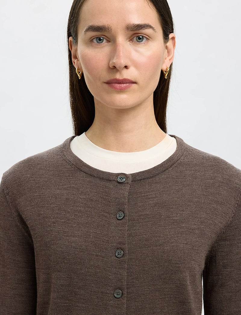 Selected - SLWTHEA LS KNIT MERINO CARDIGAN NOOS - cardigans - delicioso - 4