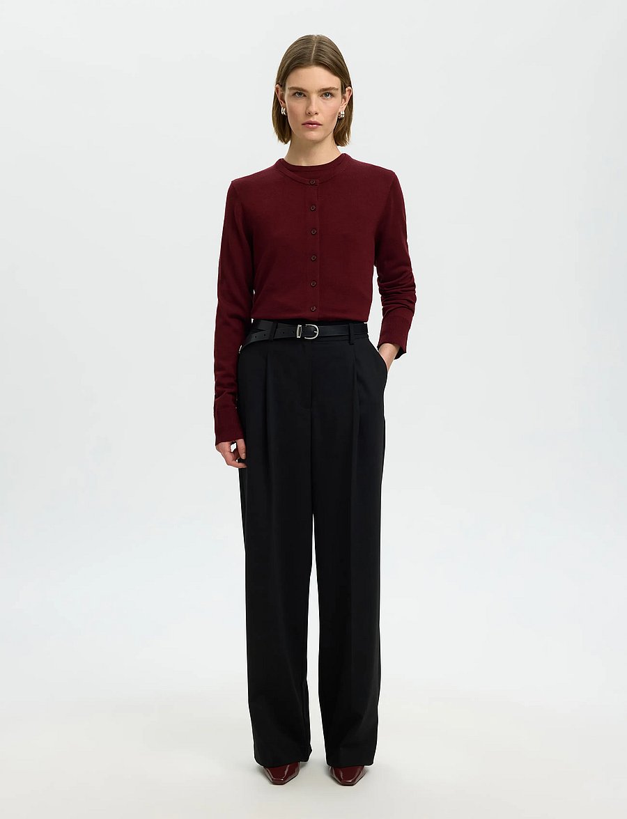Selected - SLWTHEA LS KNIT MERINO CARDIGAN NOOS - strickjacken - tawny port - 3